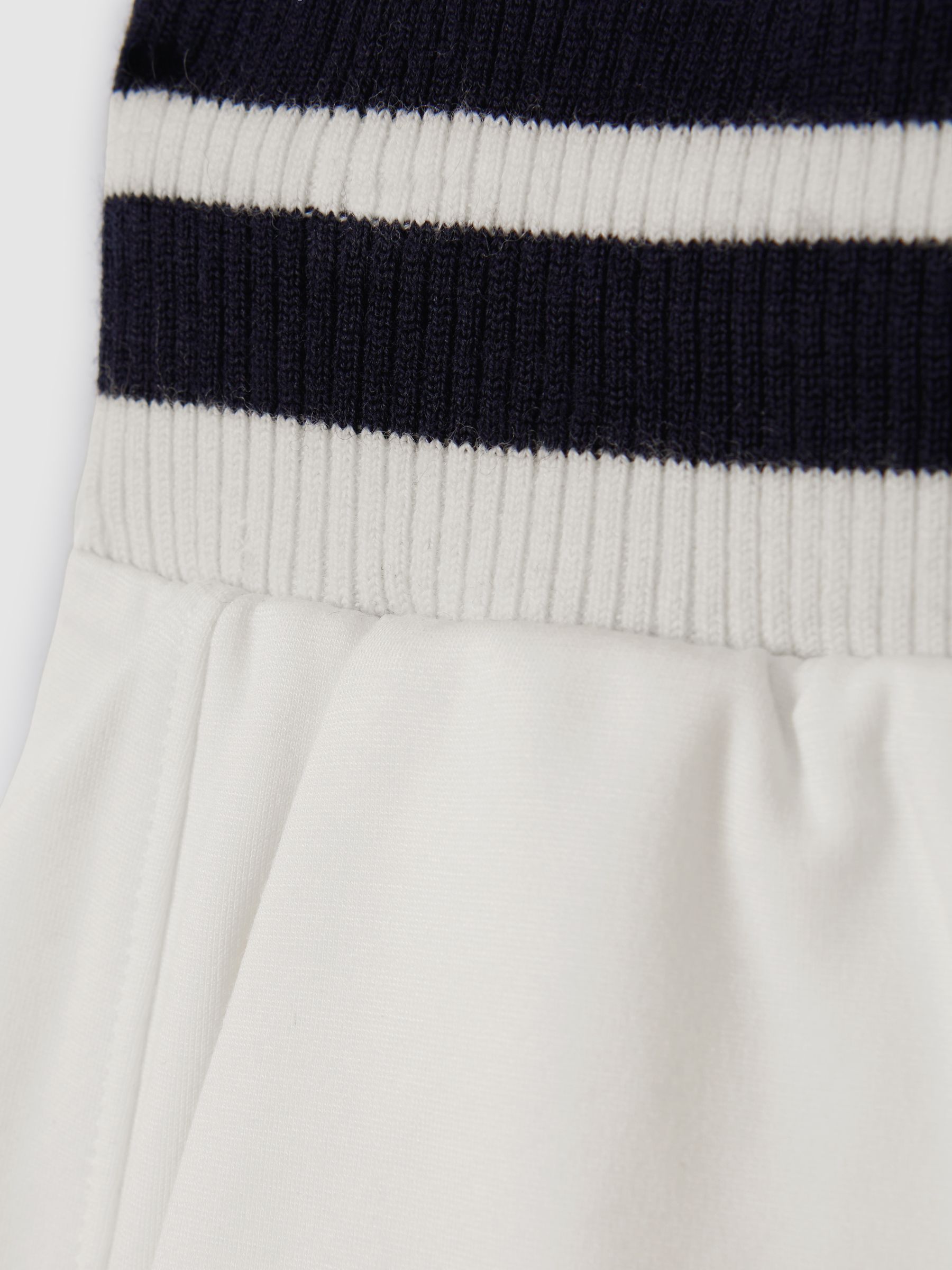 Striped Drawstring Waistband Shorts in Navy/Ivory - Image 6 of 6