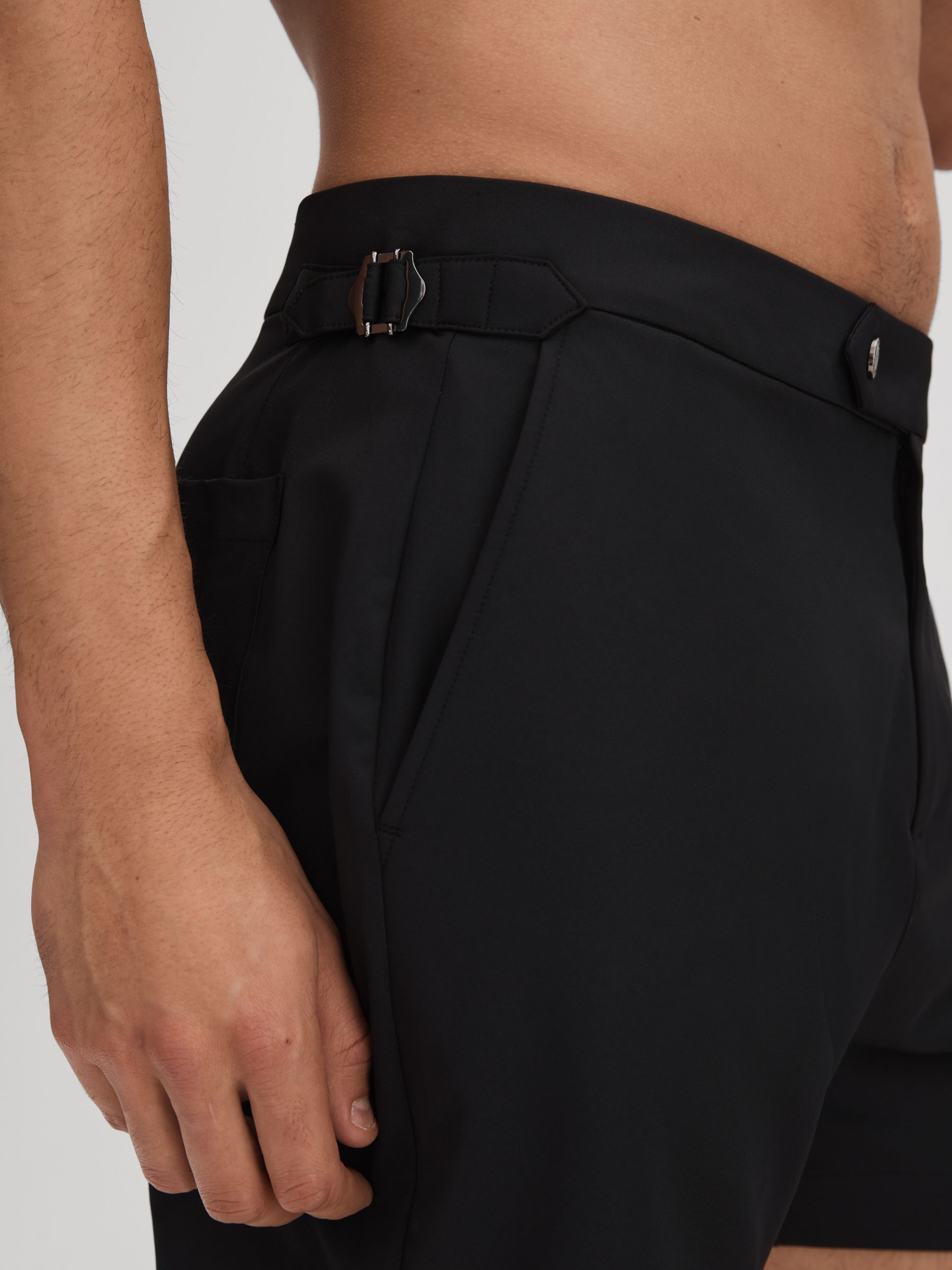 Side Adjuster Swim Shorts in Black - Image 4 of 6