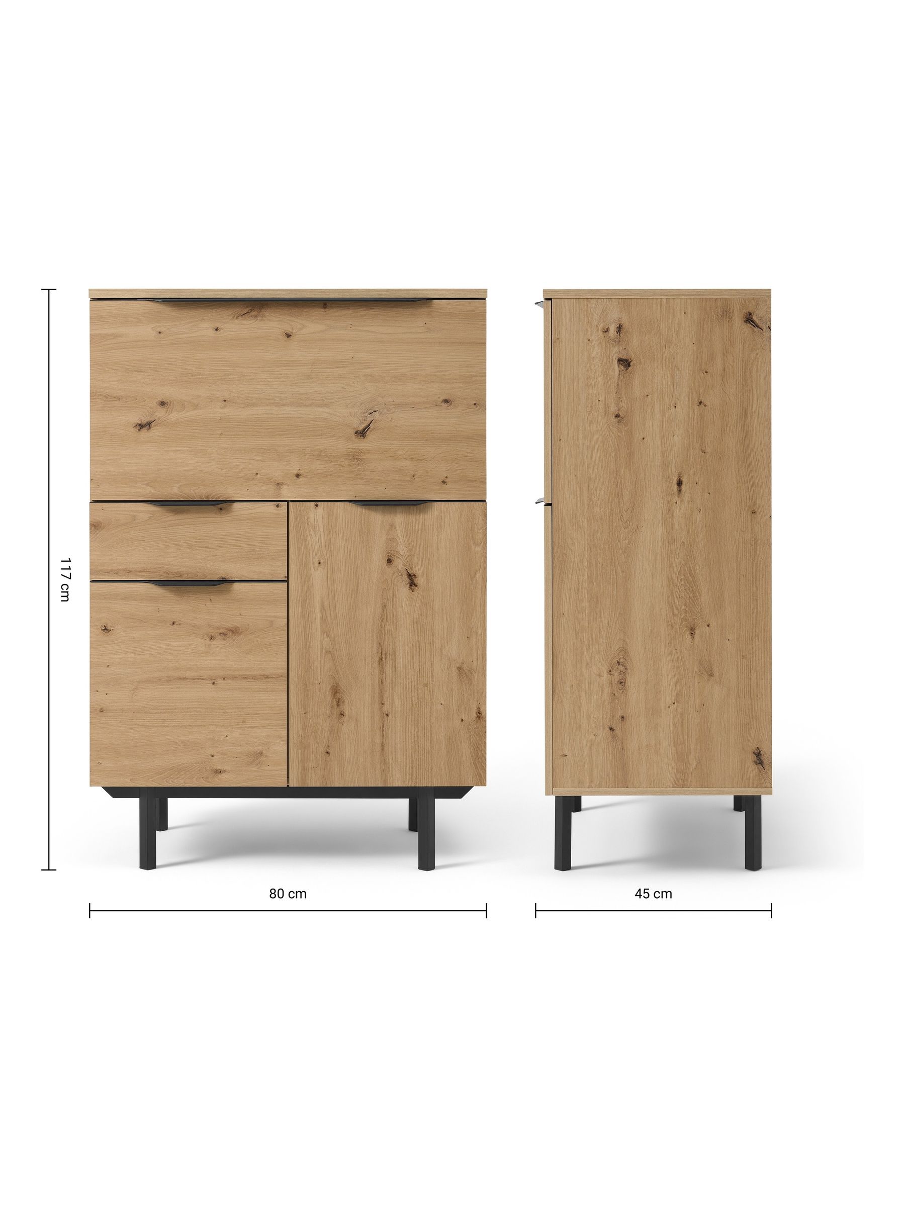 Damien Bureau Desk in Distressed Oak Effect - Image 4 of 4