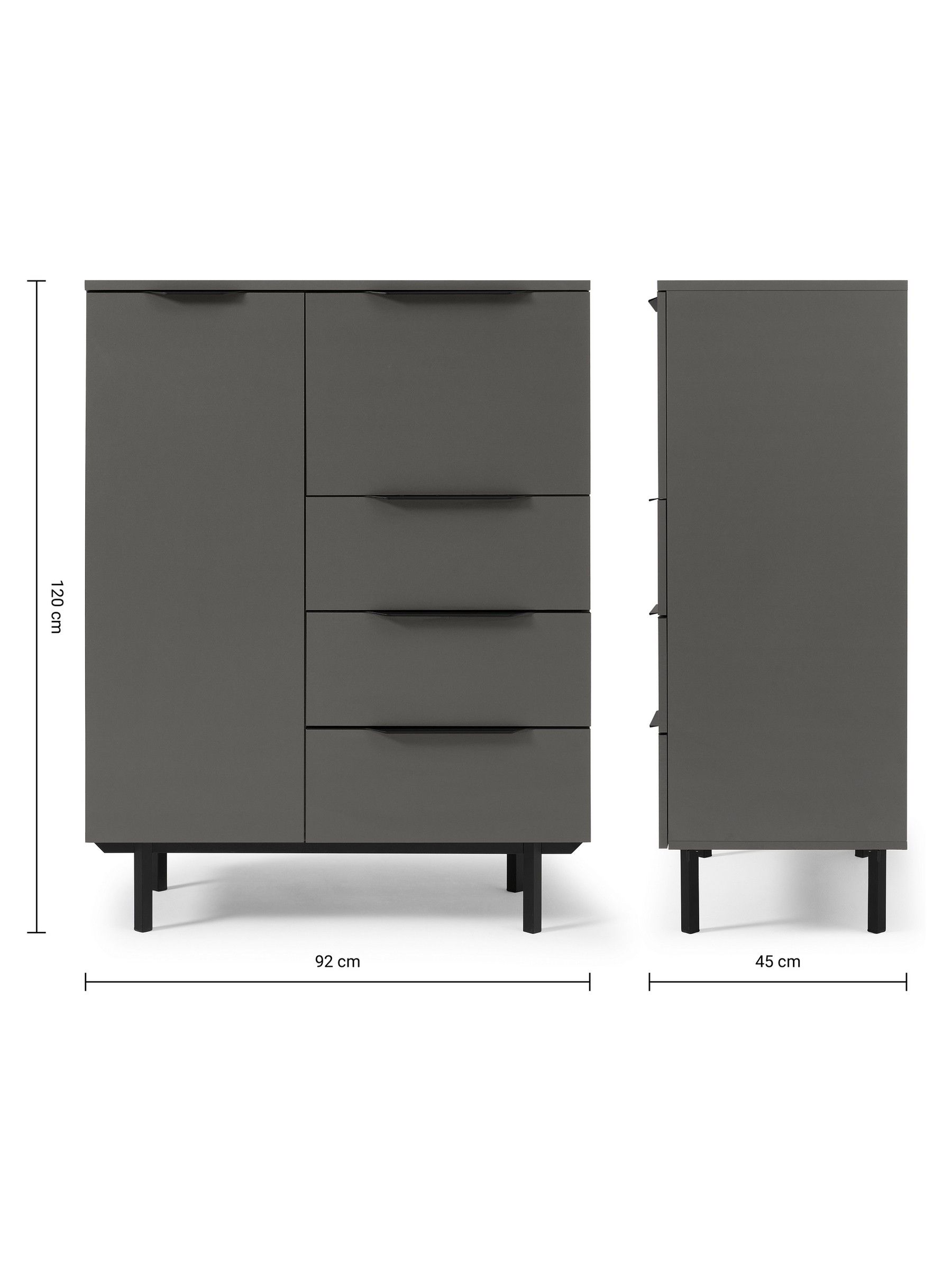 Damien Highboard in Graphite Grey - Image 4 of 4