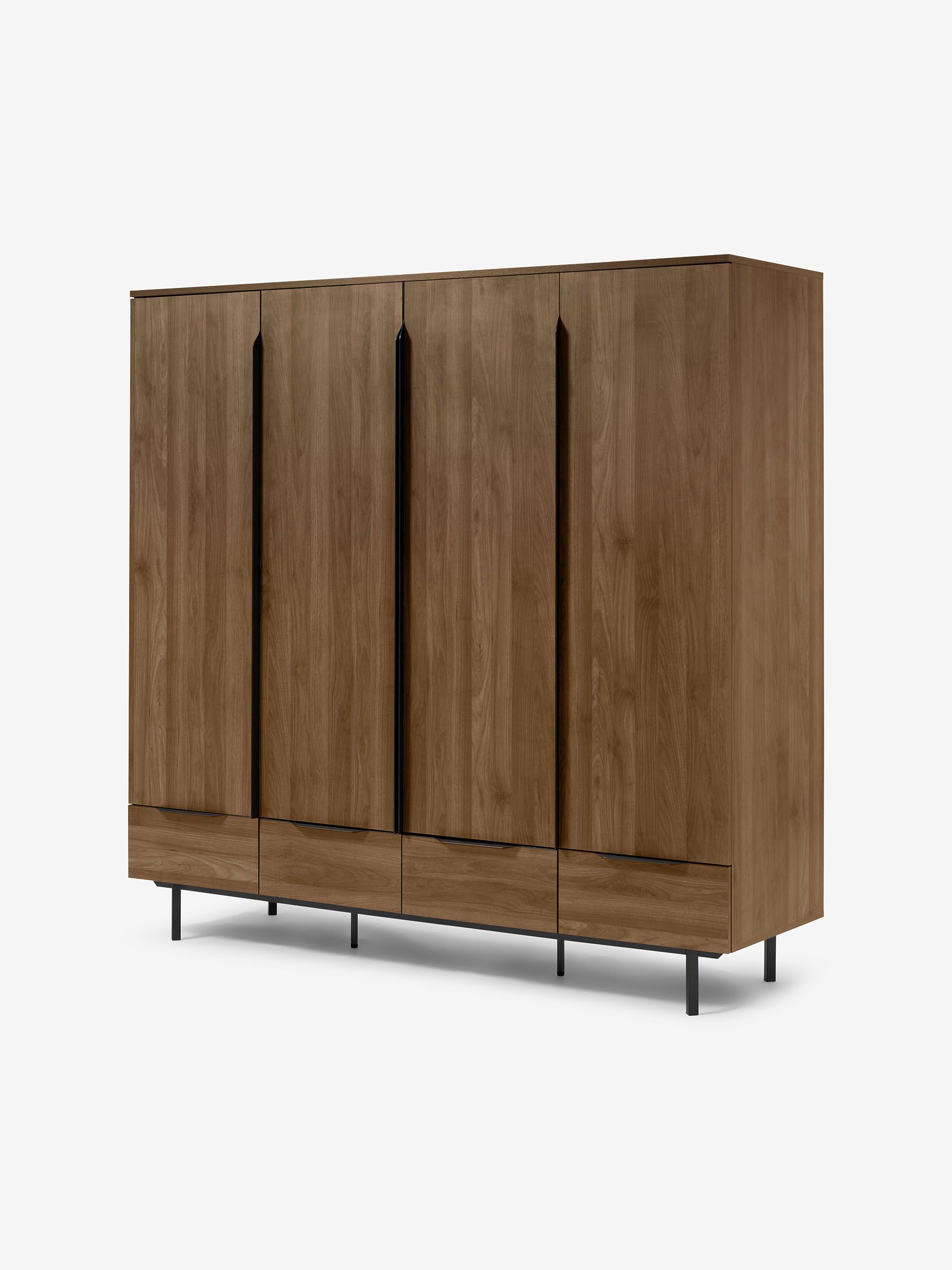 Damien 4 Door, 4 Drawer Wardrobe in Walnut Effect - Image 1 of 2