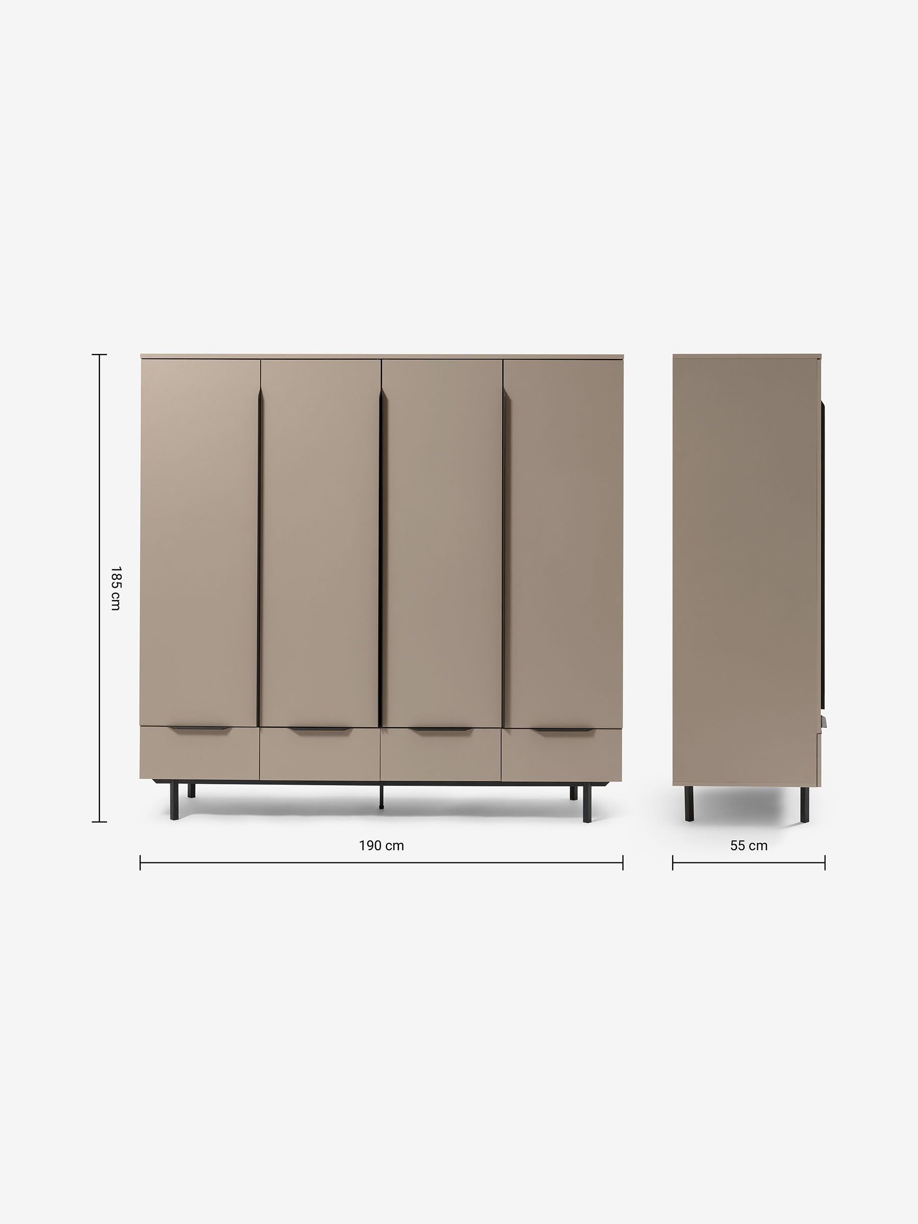 Damien 4 Door, 4 Drawer Wardrobe in Natural - Image 1 of 2