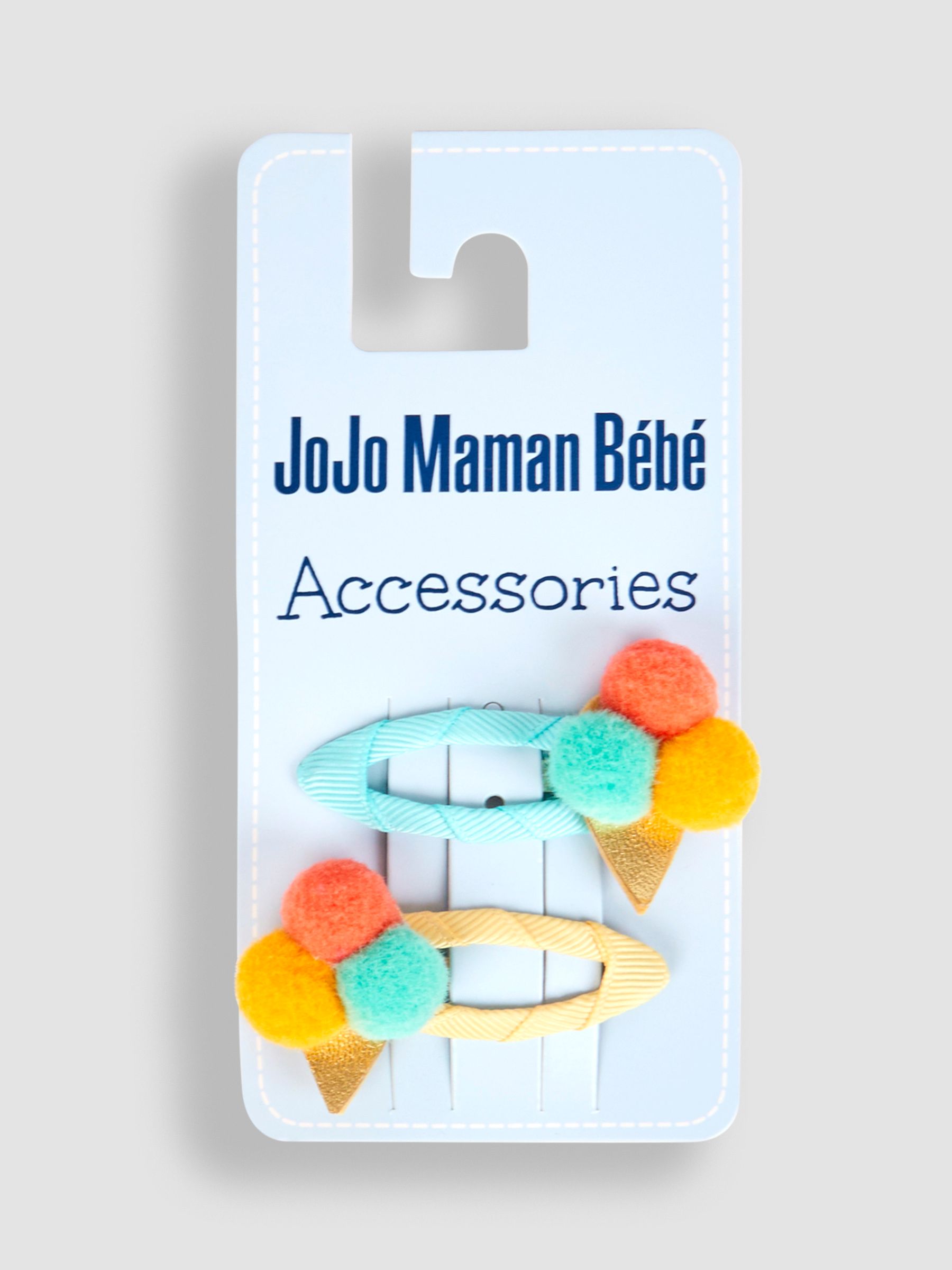 Multi 2-Pack Ice Cream Pom Pom Hair Clips - Image 2 of 2