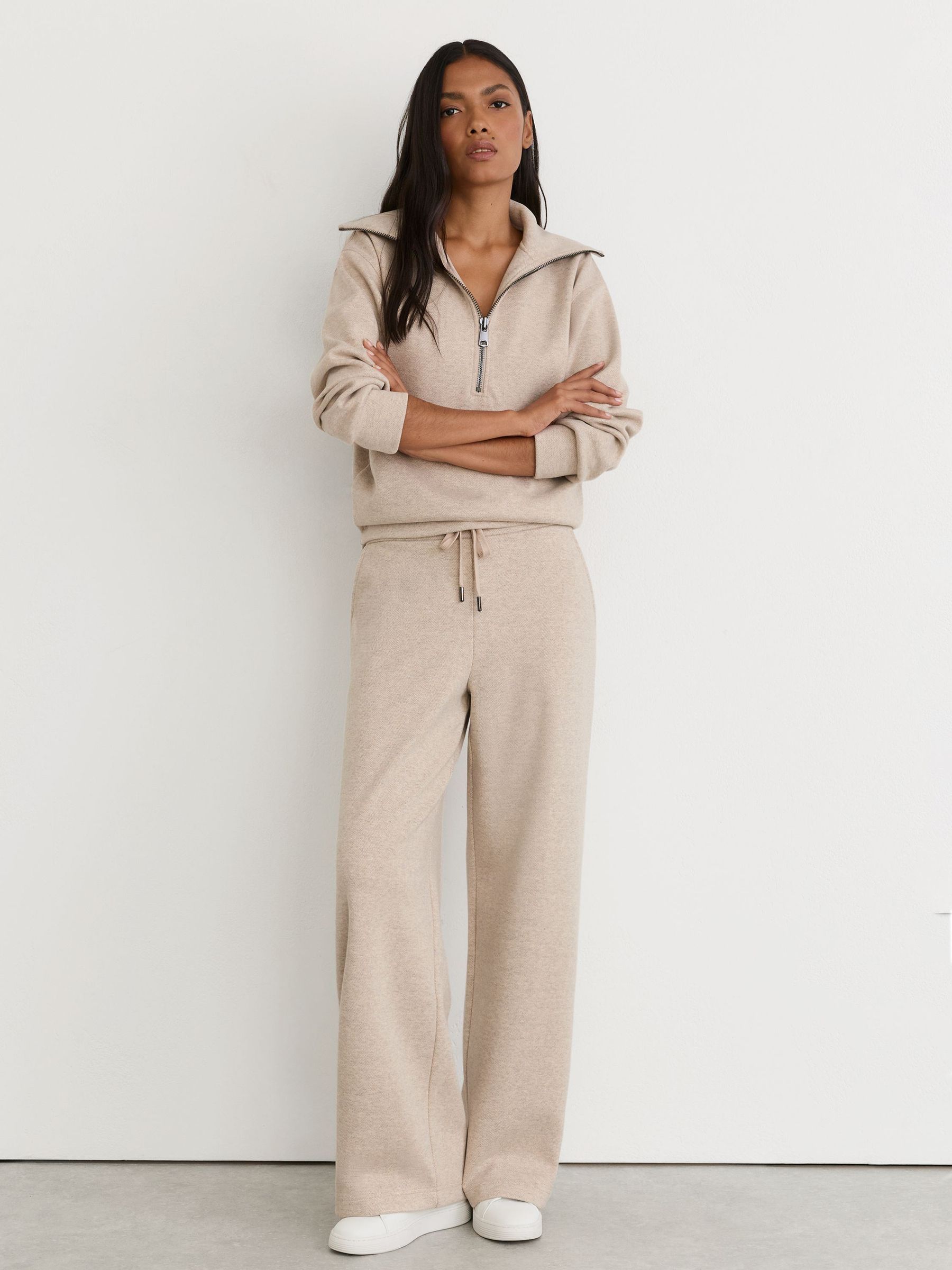 Pantalon de survêtement ample à chevrons avec cordon de serrage, neutre - Image 1 de 6