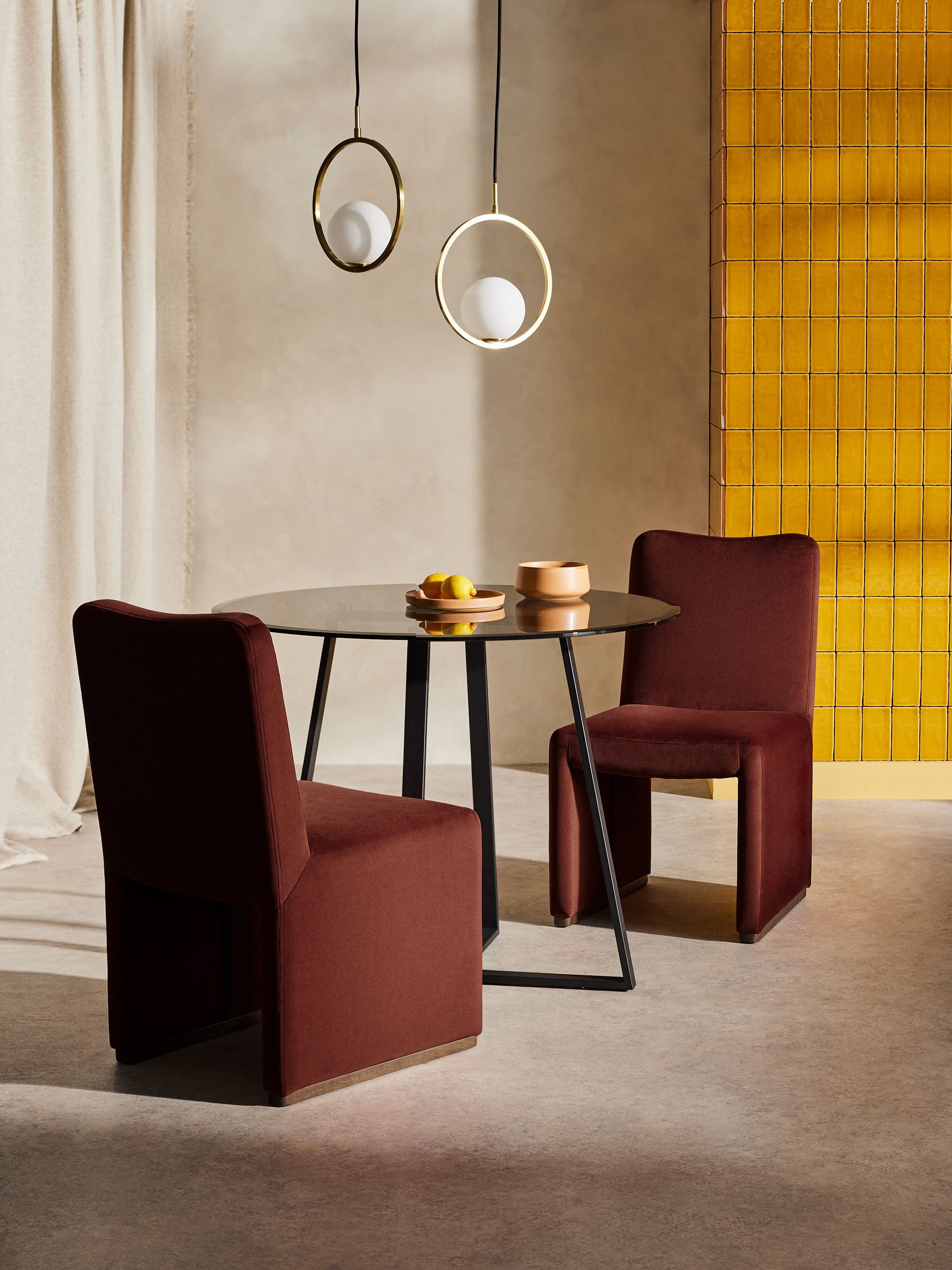 Tova Dining Chair in Rust Red Velvet - Image 1 of 6