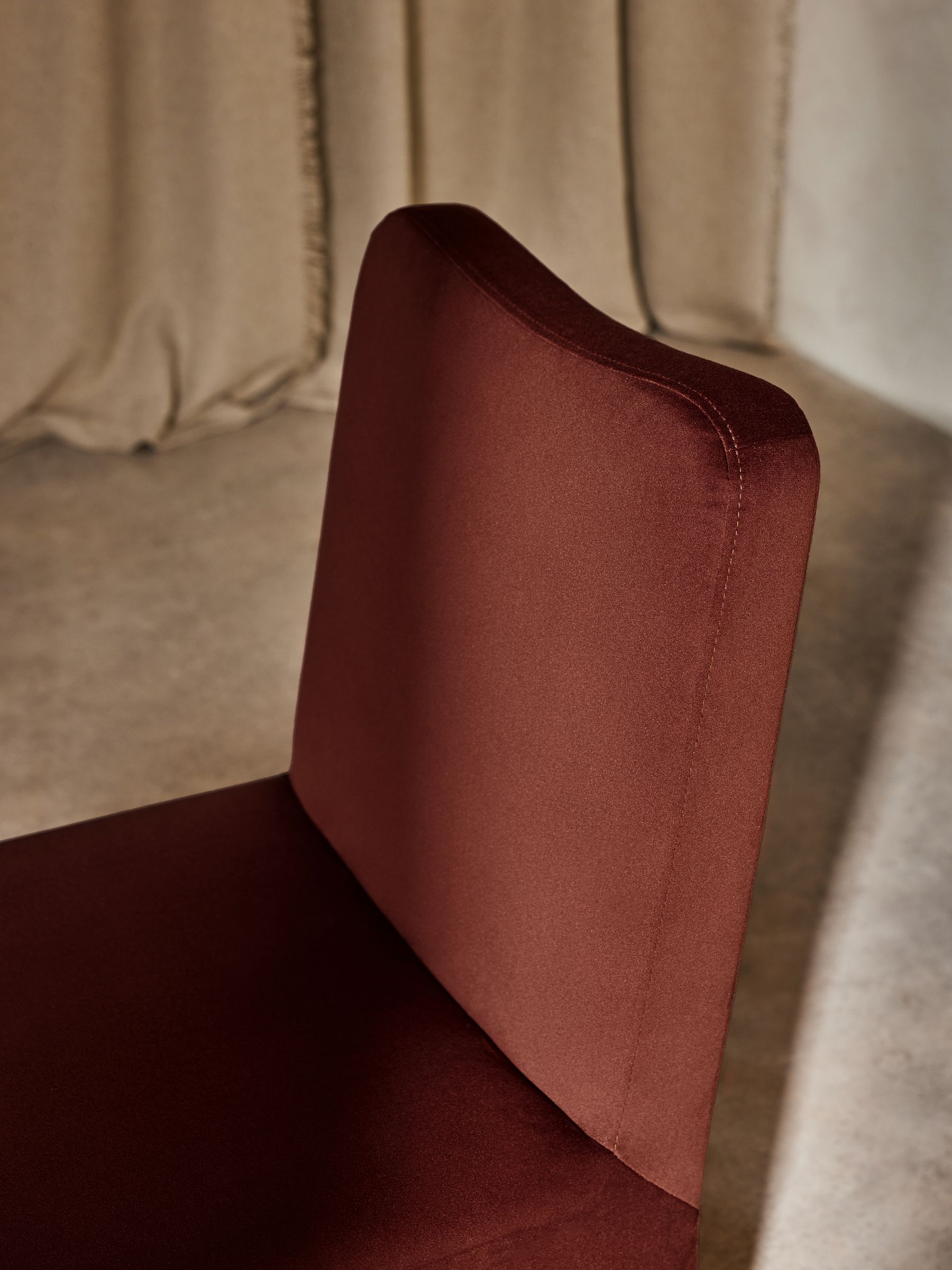 Tova Dining Chair in Rust Red Velvet - Image 3 of 6