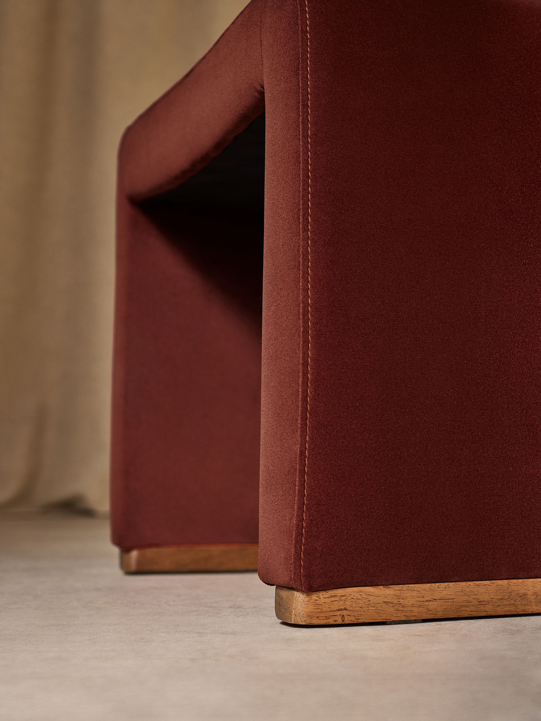 Tova Dining Chair in Rust Red Velvet - Image 4 of 6