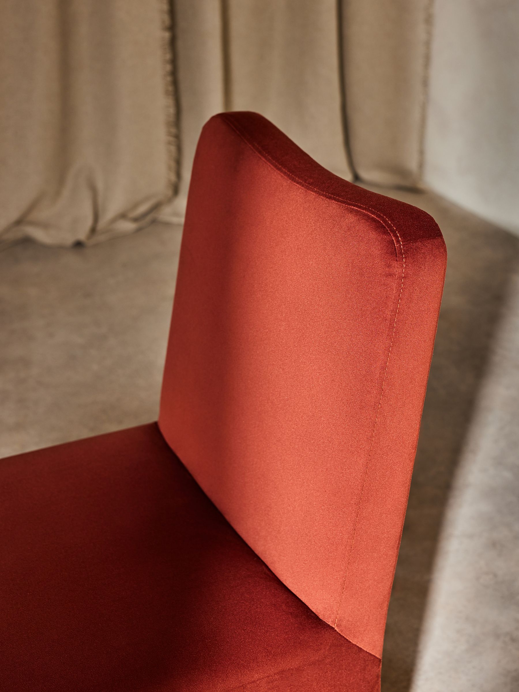 Tova Dining Chair in Rust Red Velvet - Image 6 of 6