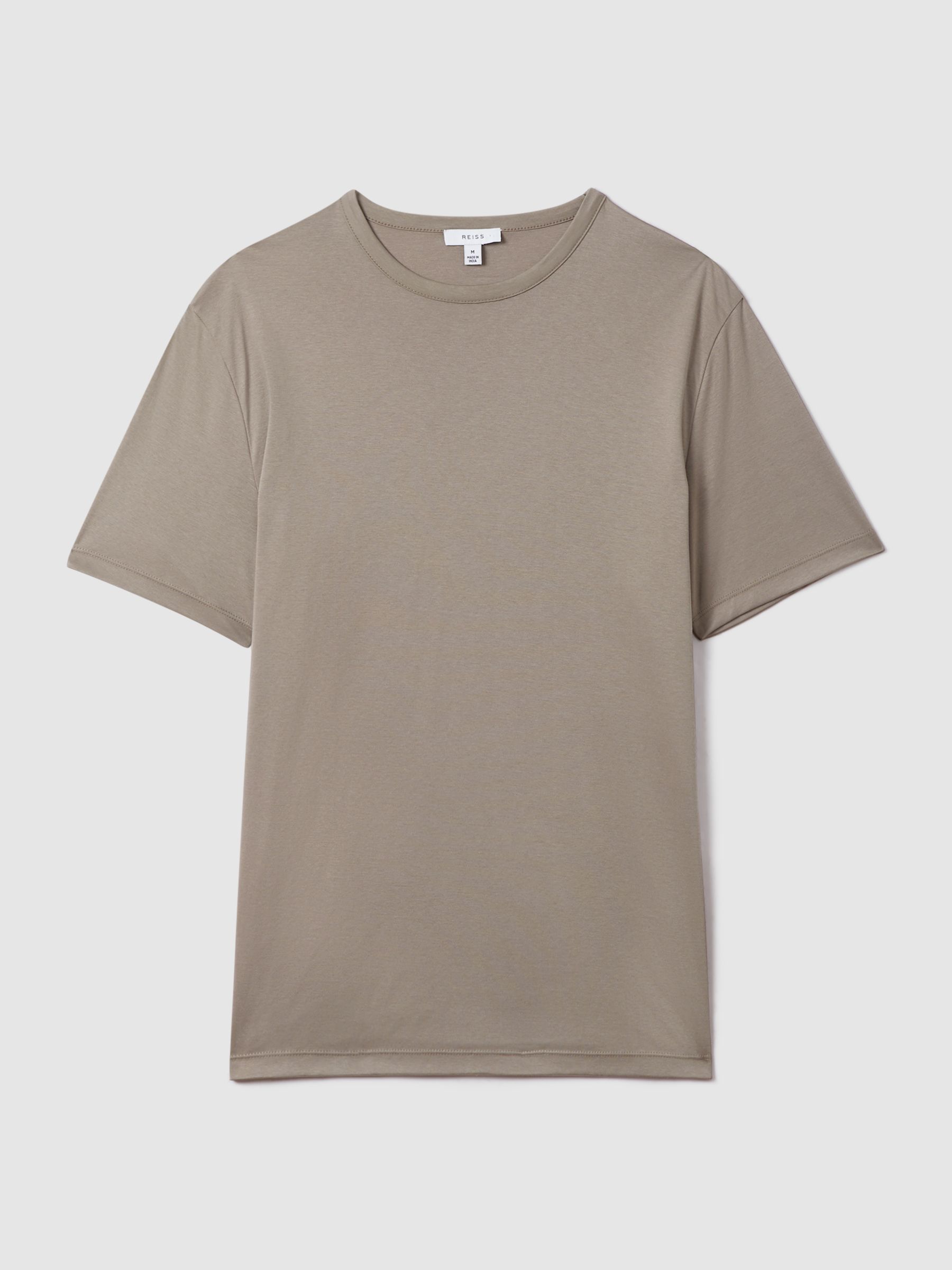 Mercerised Cotton Crew Neck T-Shirt in Cinder - Image 2 of 5