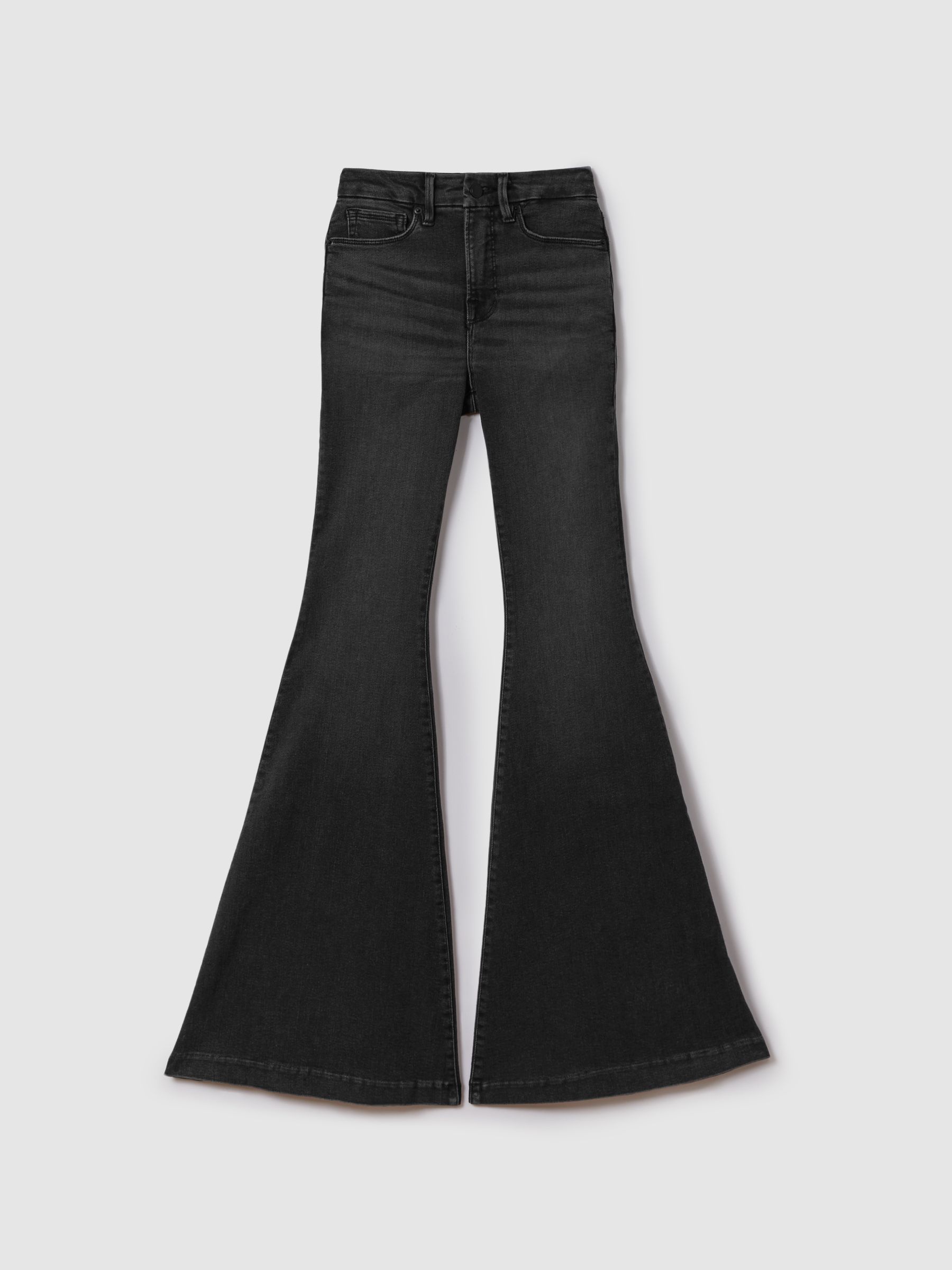 Good American Super Flared Jeans in Black - Image 2 of 6