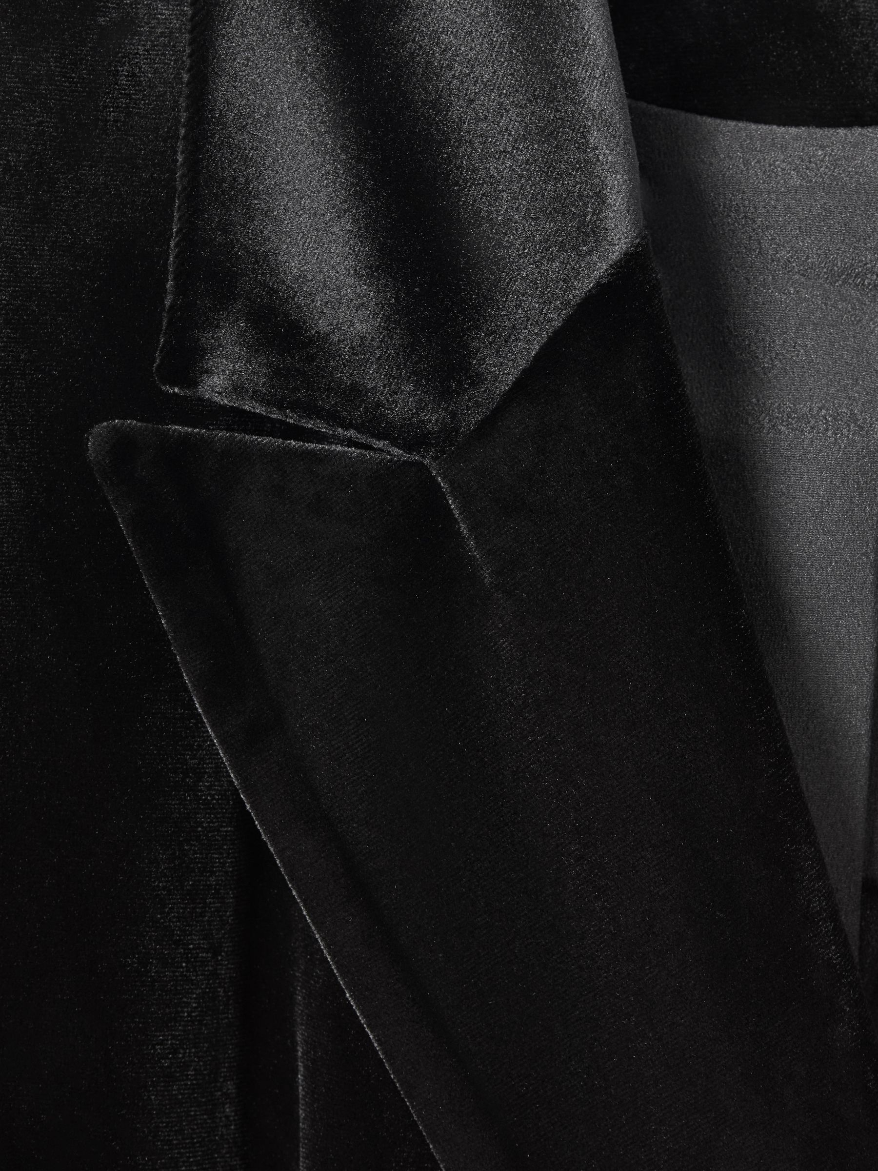 Good American Velvet Double Breasted Suit Blazer in Black - Image 6 of 6