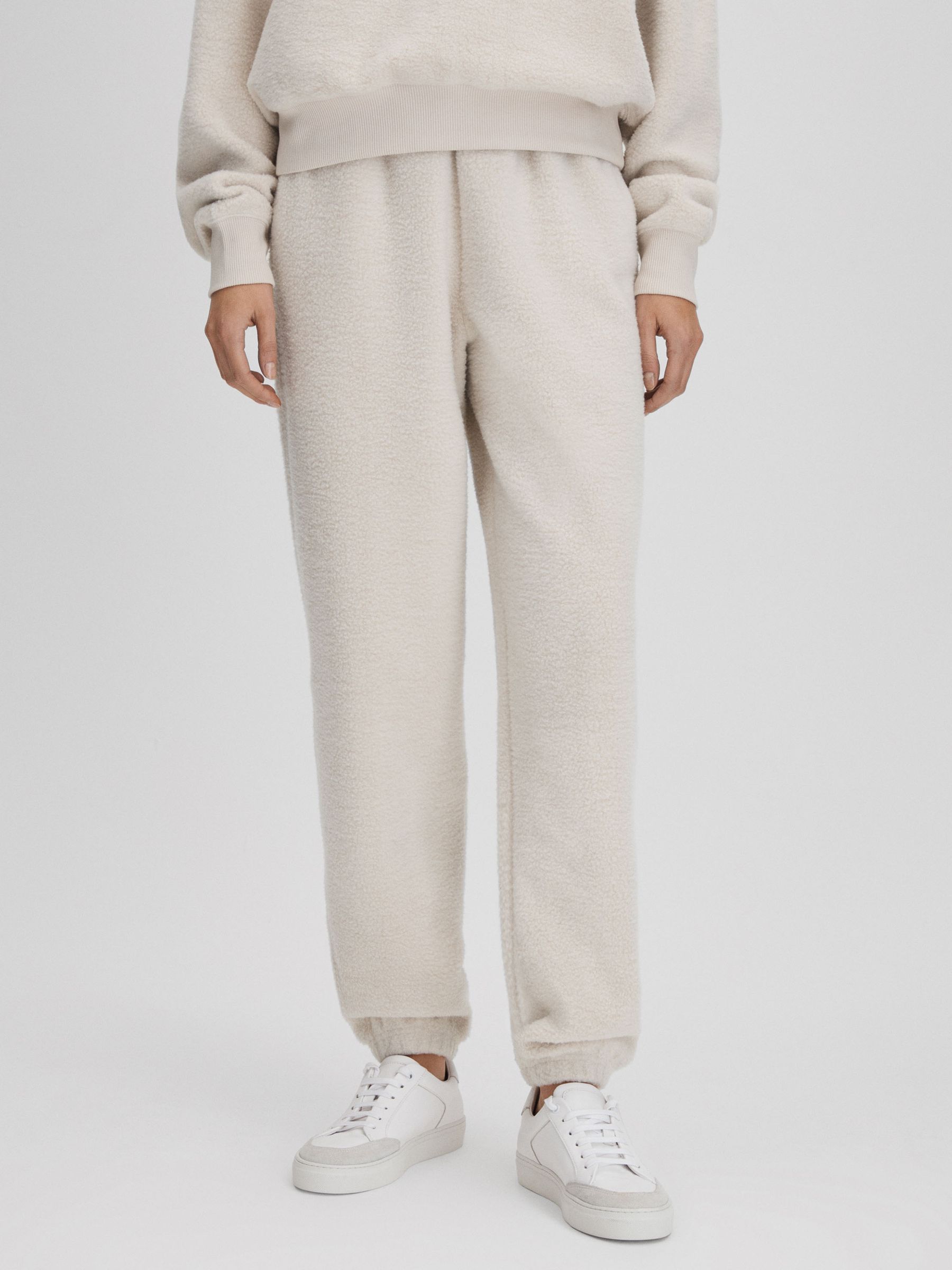 Good American Tusk White Good American Elasticated Sherpa Joggers - Image 1 of 6