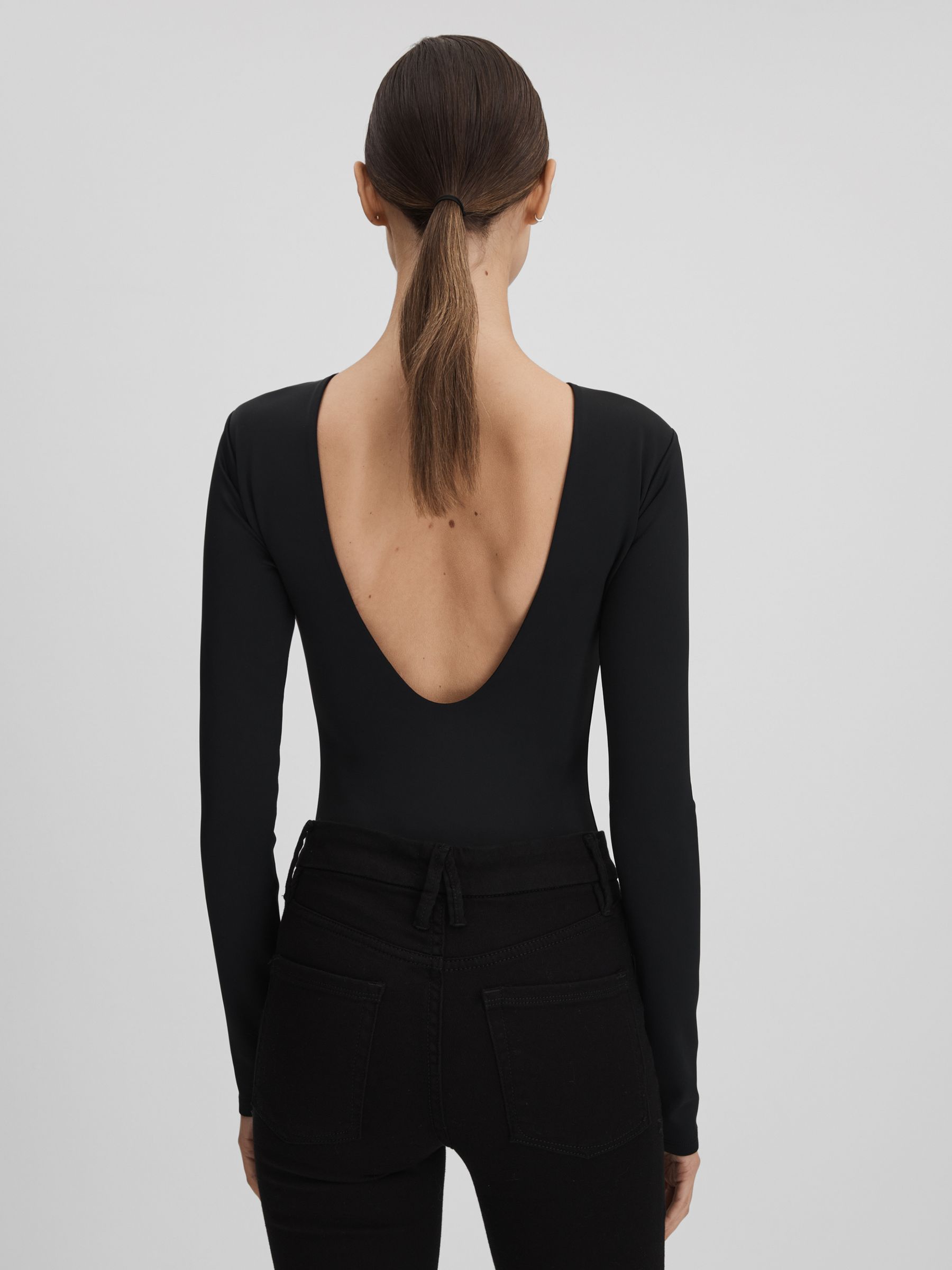 Good American Scoop Back Thong Bodies in Black - Image 2 of 6