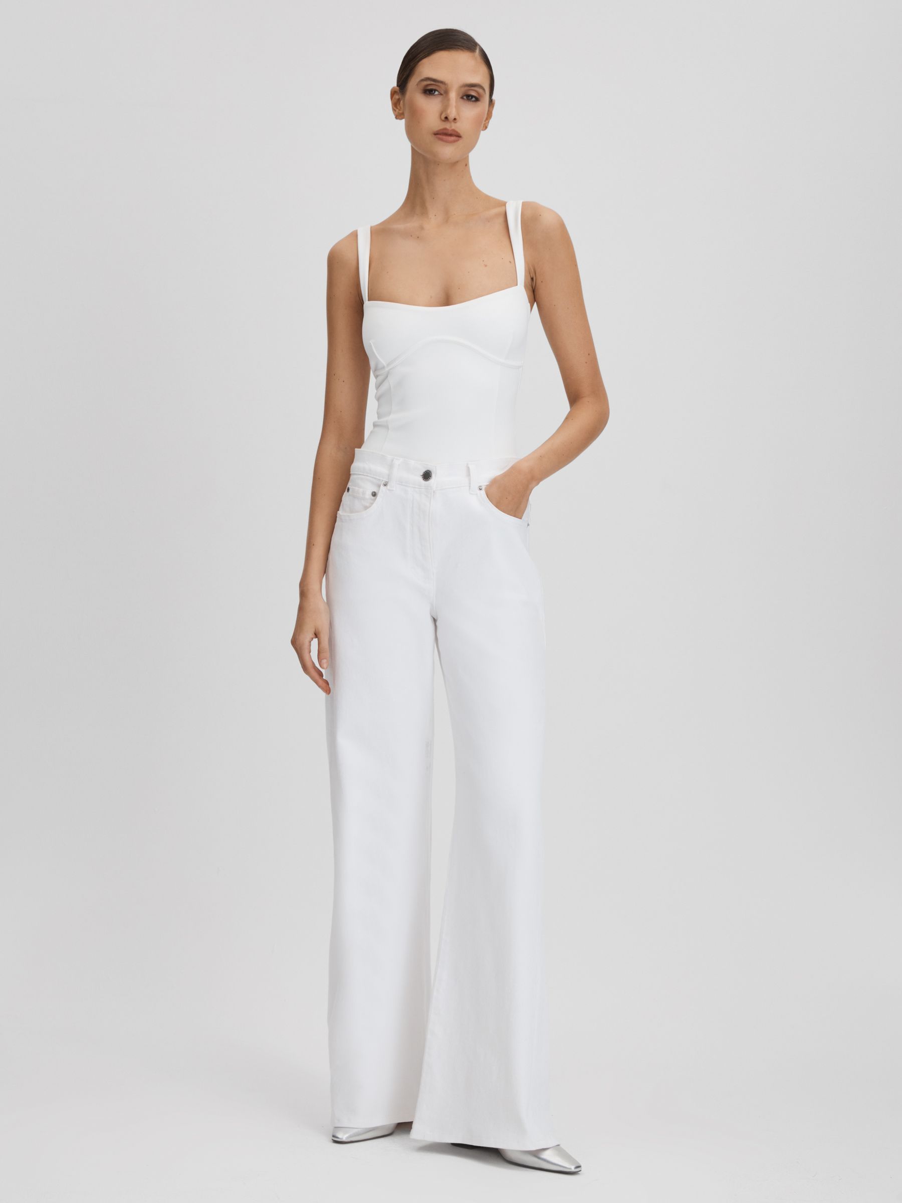 Good American Sweetheart Scuba Thong Bodies in White - Image 6 of 7