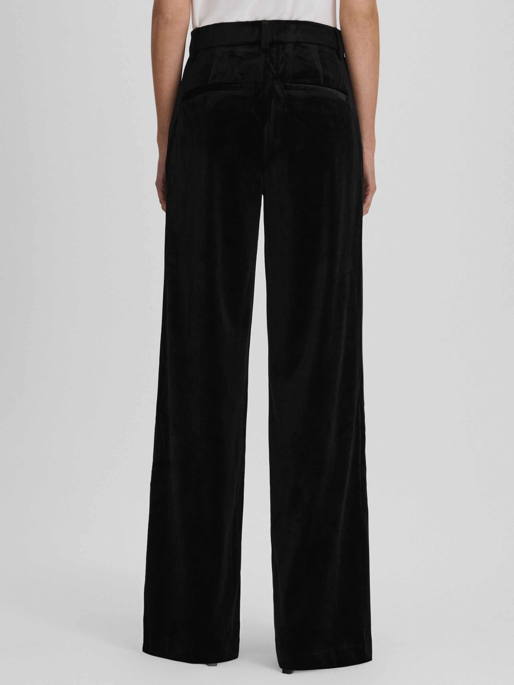 Good American Velvet Wide Leg Suit Trousers in Black - Image 5 of 7
