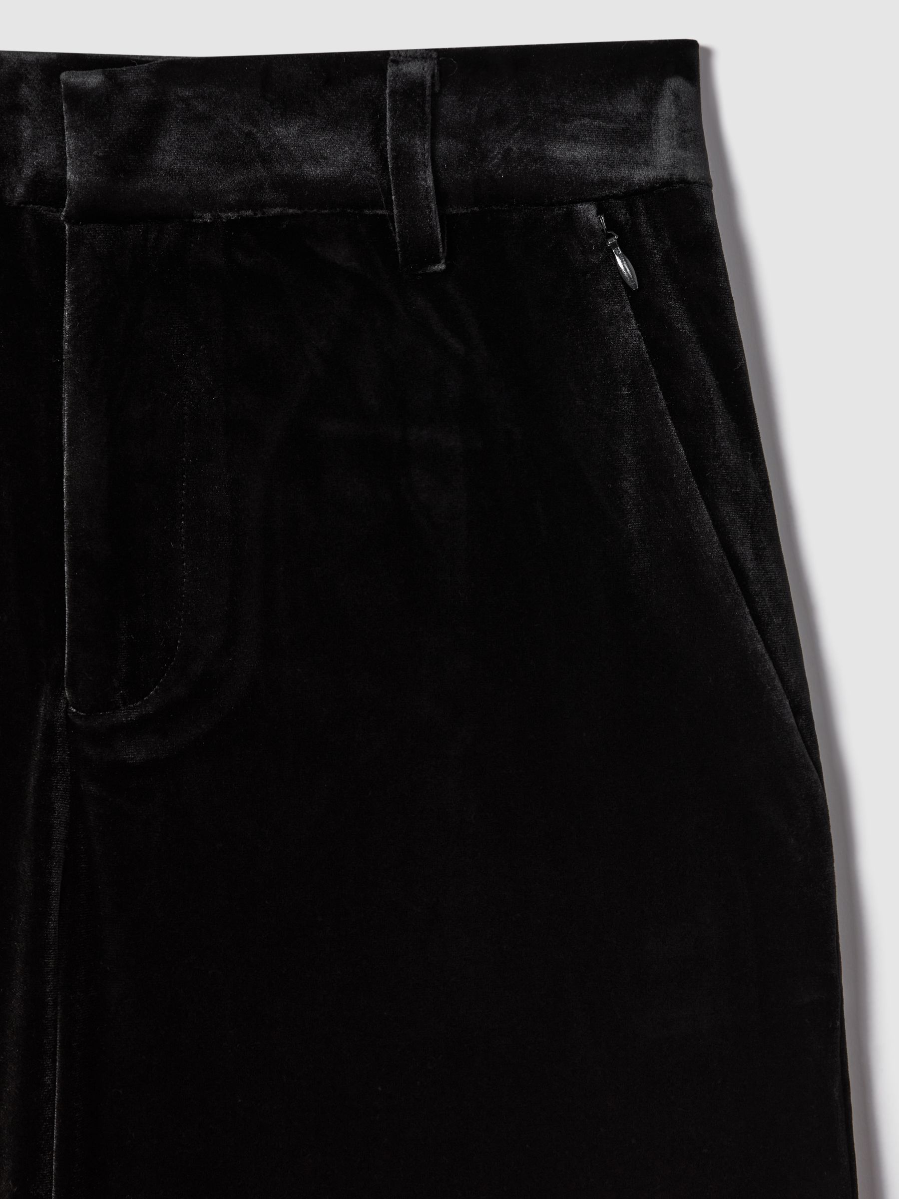 Good American Velvet Wide Leg Suit Trousers in Black - Image 7 of 7