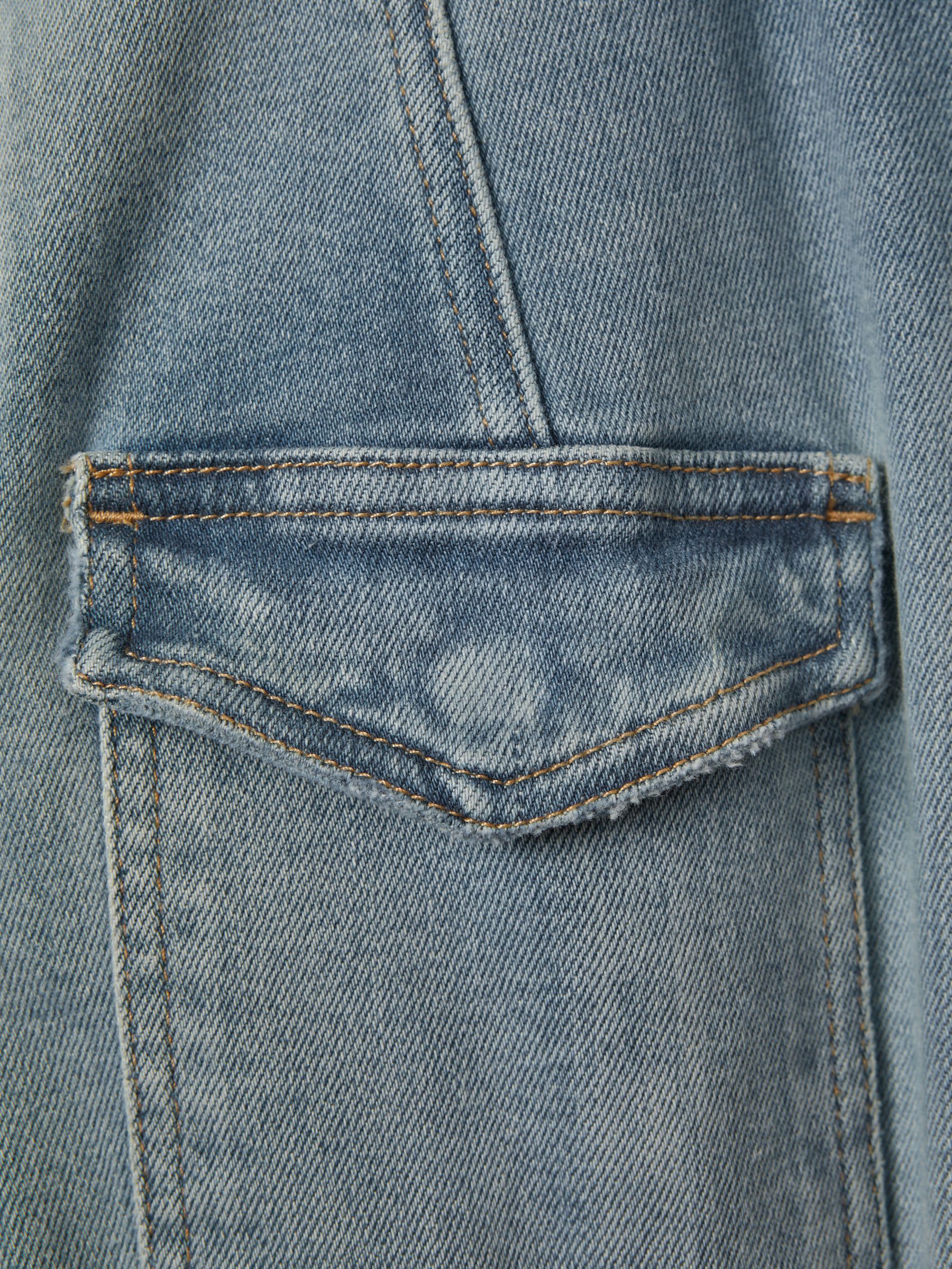 Good American Denim Long Sleeve Jumpsuit in Blue - Image 6 of 6