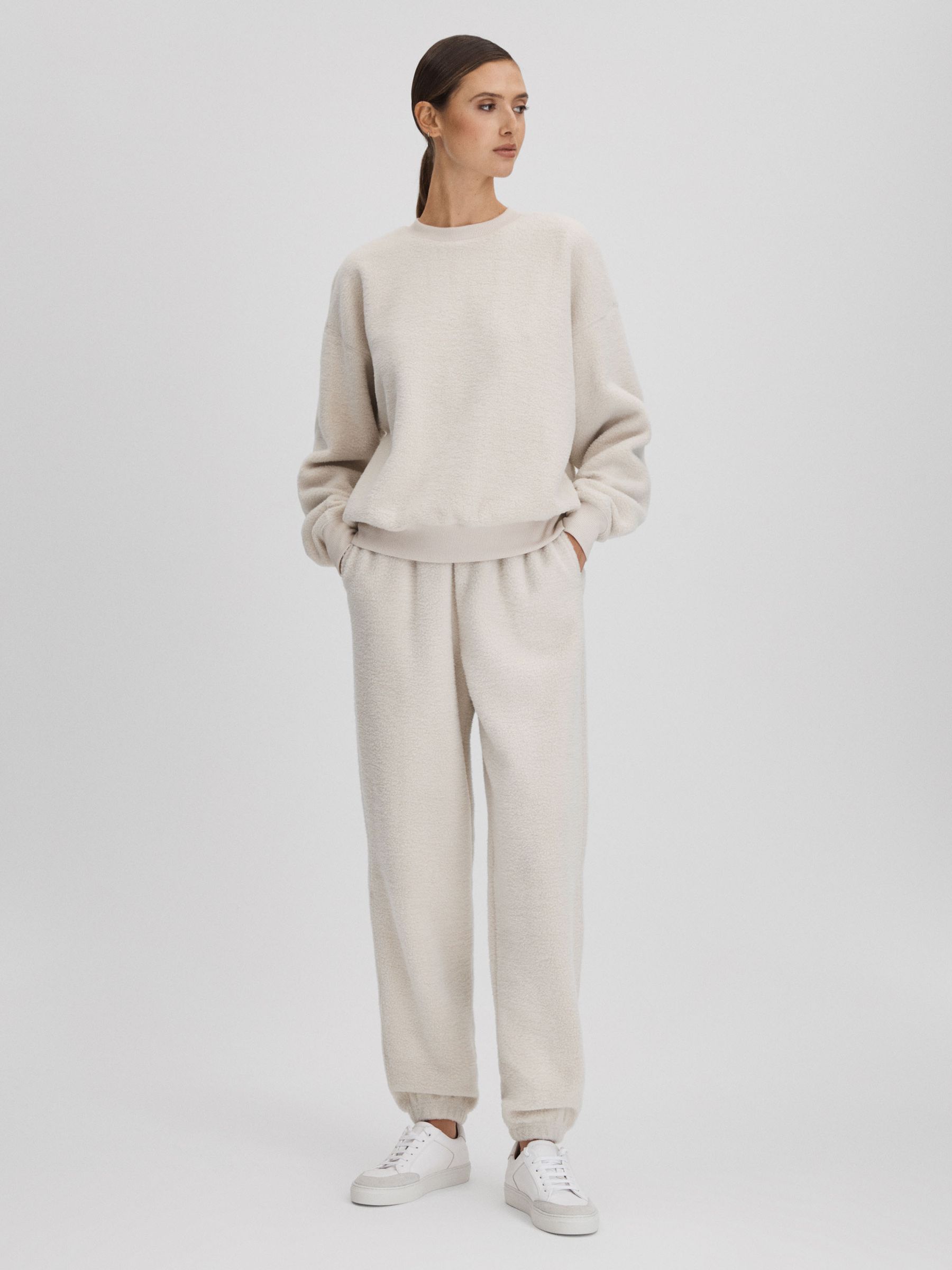 Good American Tusk White Good American Sherpa Crew Neck Jumper - Image 3 of 6