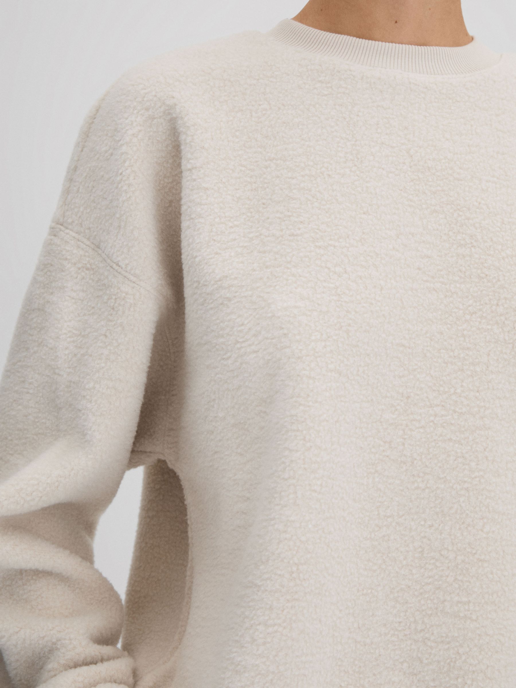 Good American Tusk White Good American Sherpa Crew Neck Jumper - Image 4 of 6