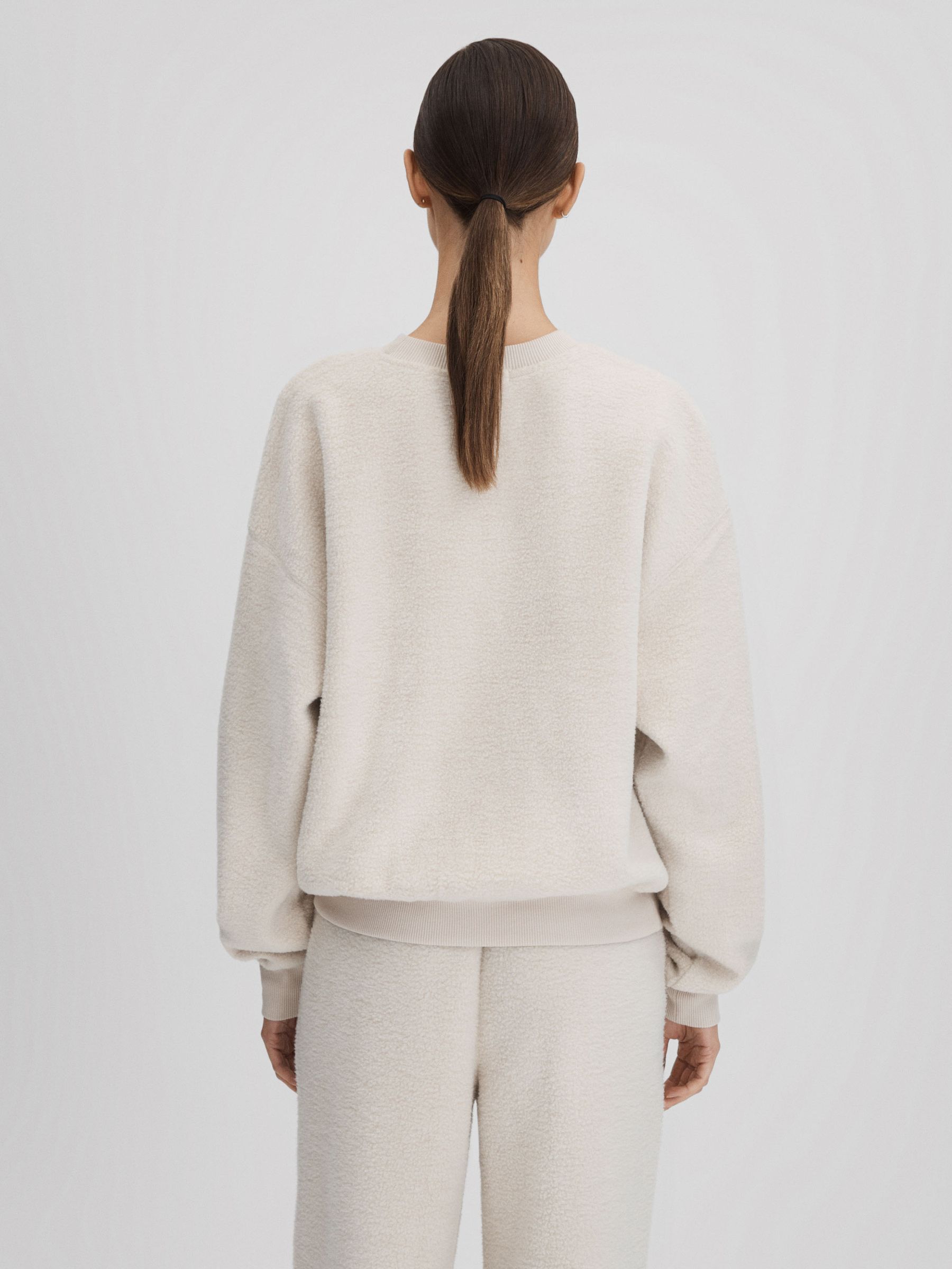 Good American Tusk White Good American Sherpa Crew Neck Jumper - Image 5 of 6