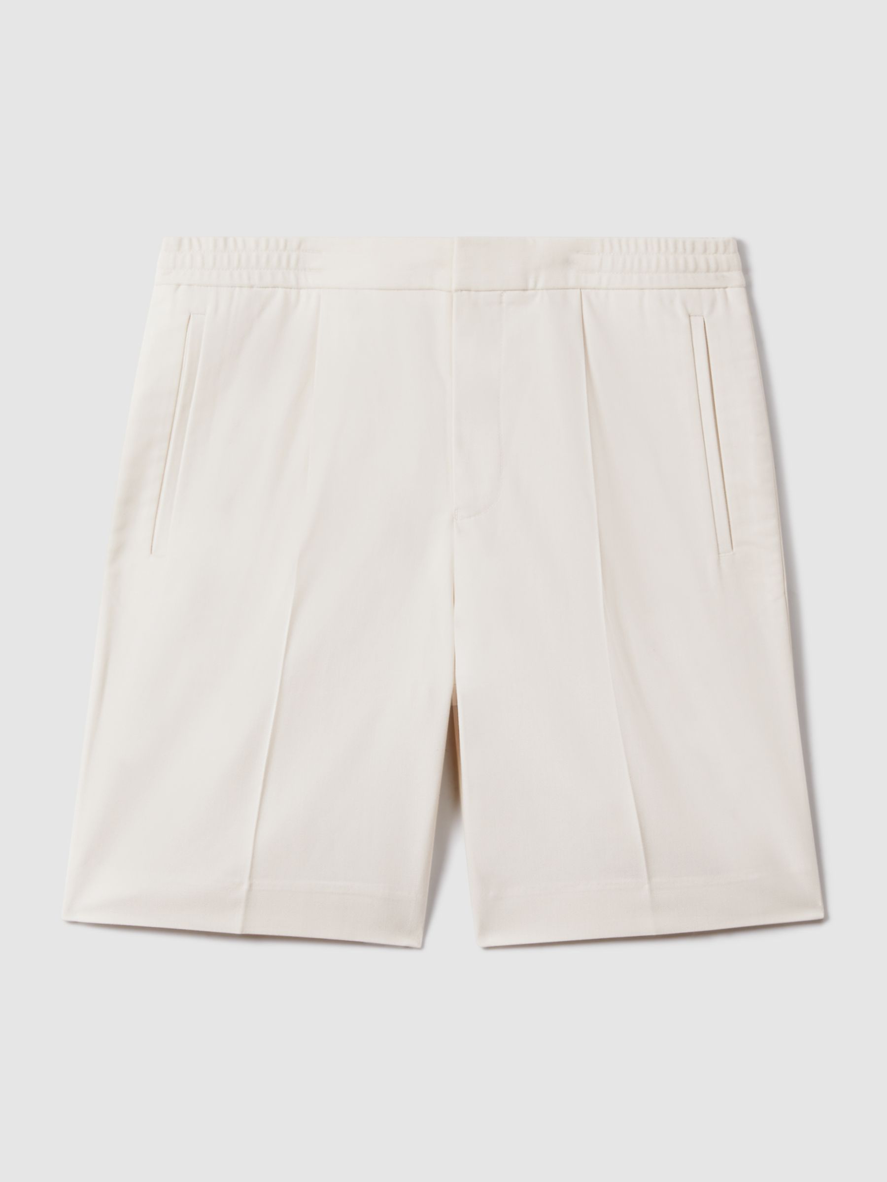Relaxed Drawstring Shorts in White - Image 2 of 6
