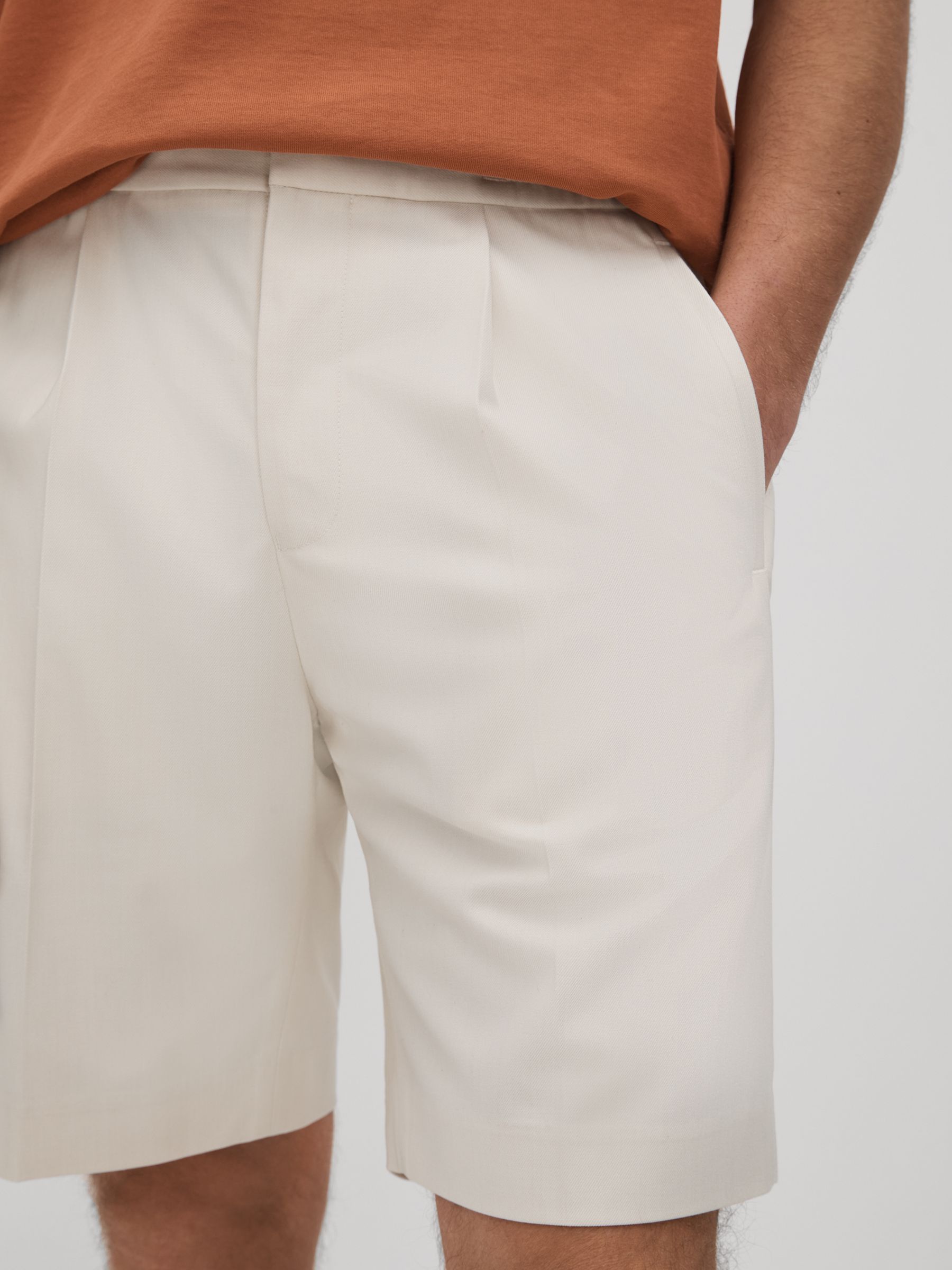 Relaxed Drawstring Shorts in White - Image 4 of 6