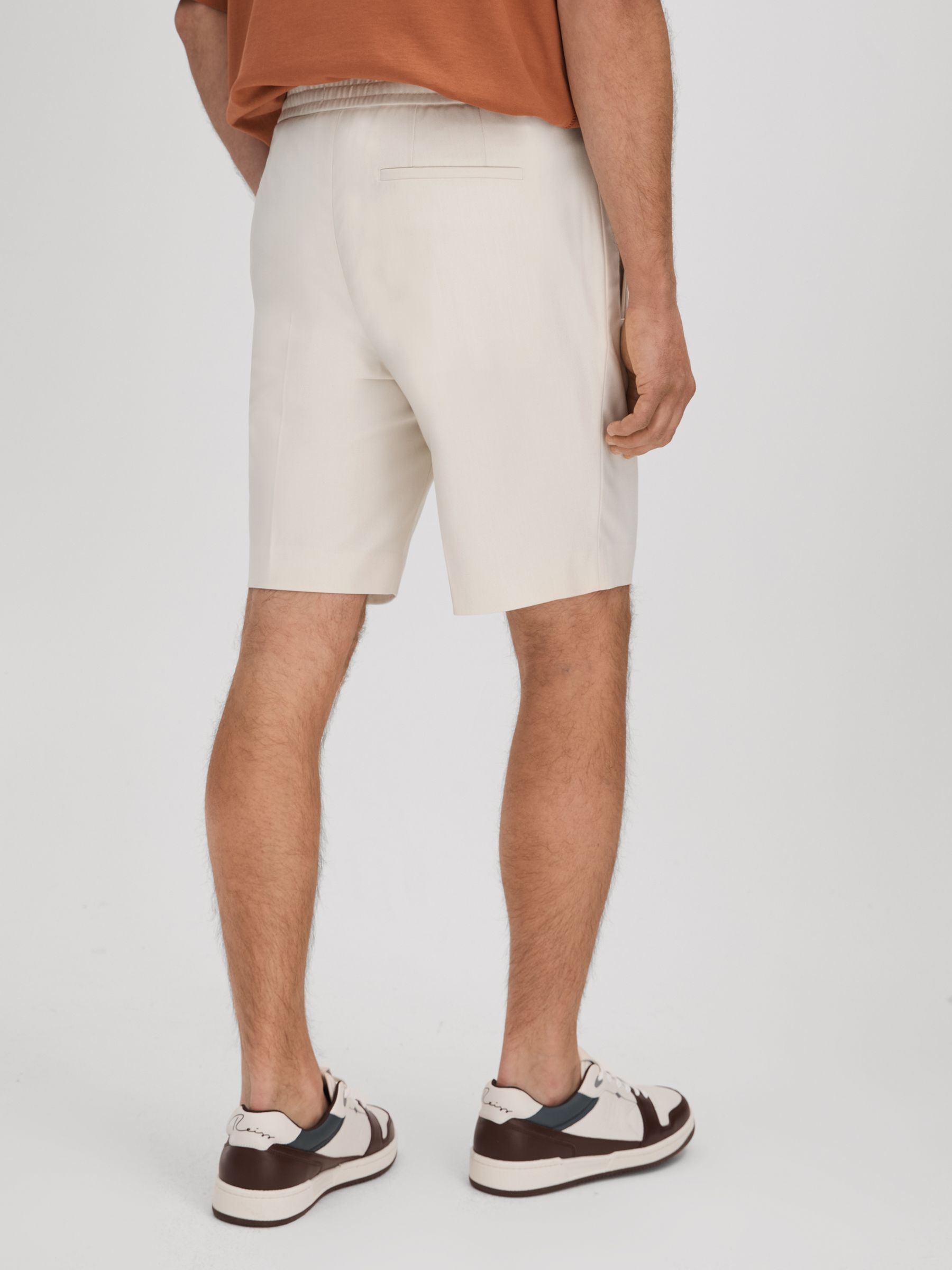 Relaxed Drawstring Shorts in White - Image 5 of 6