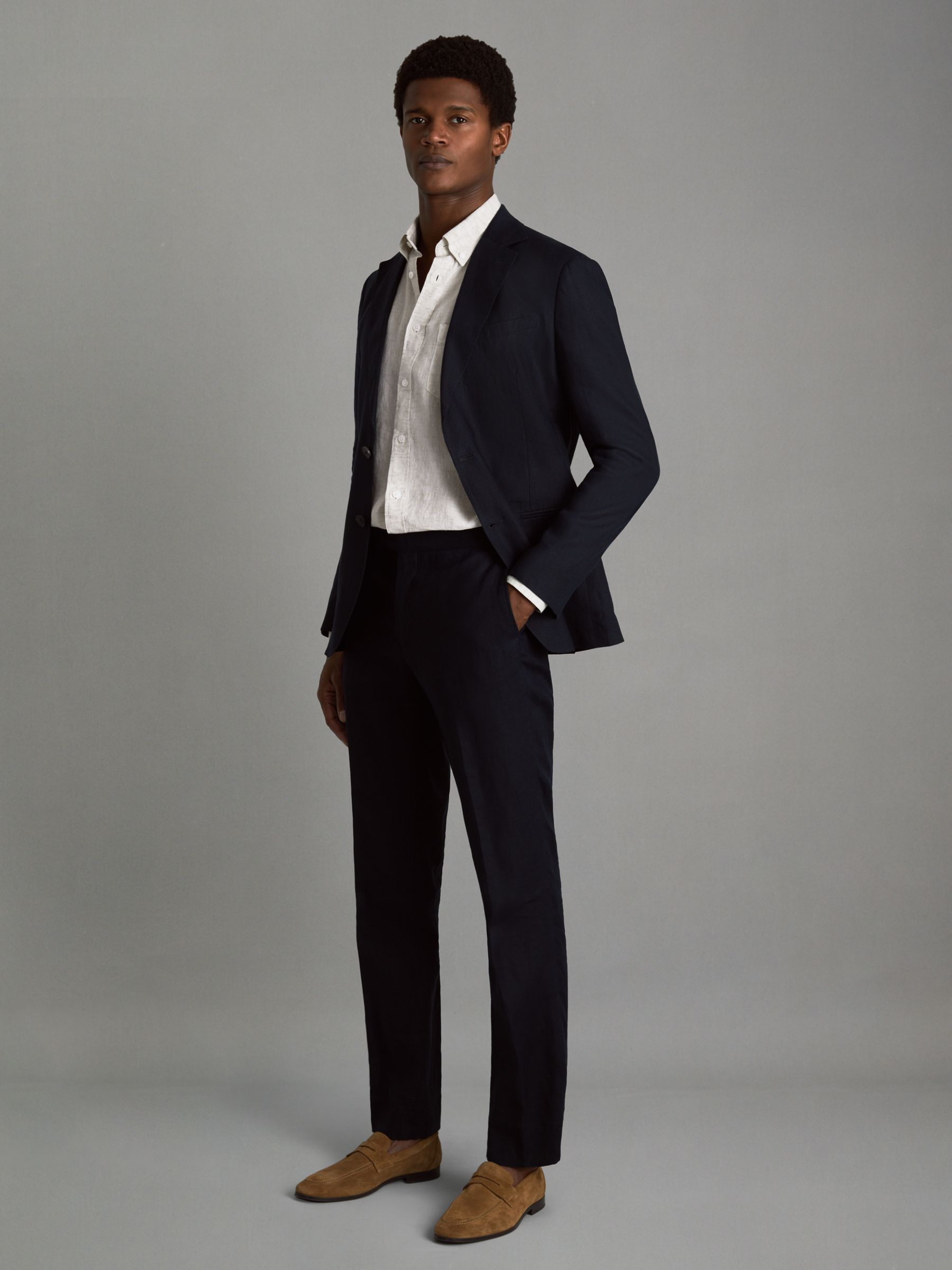 Queens Stone 100% Linen Button-Down Collar Shirt - Image 3 of 6