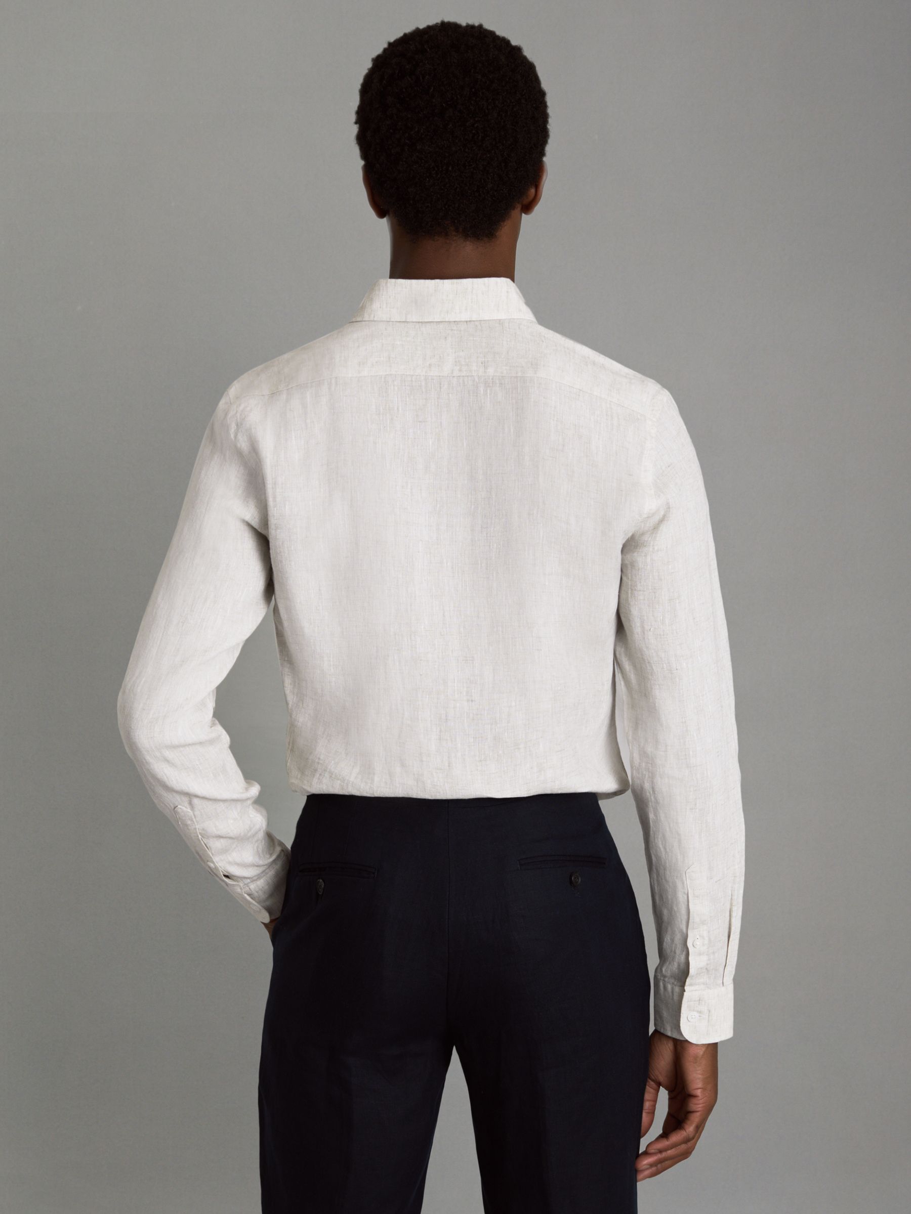 Queens Stone 100% Linen Button-Down Collar Shirt - Image 5 of 6