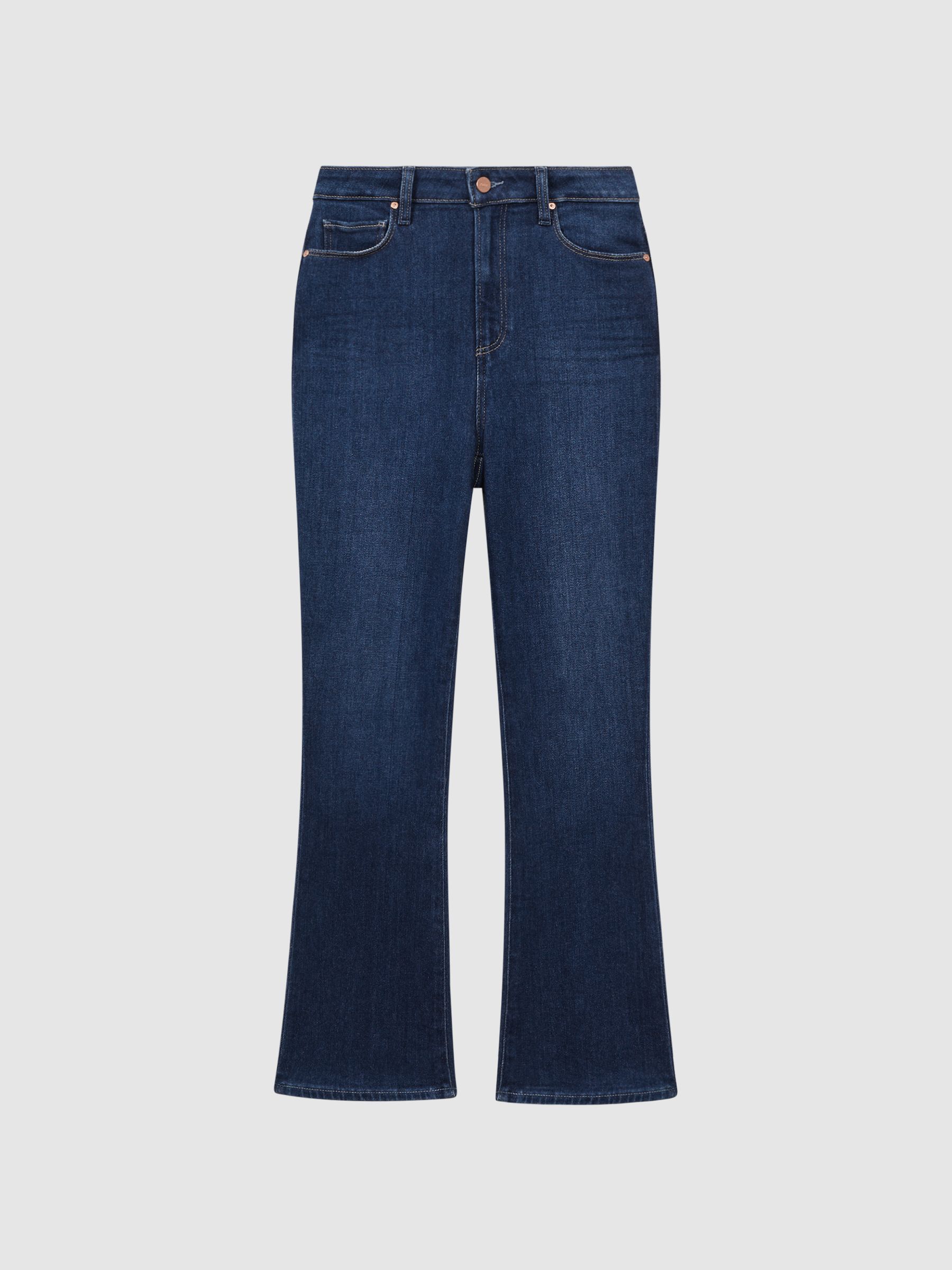 Paige High Rise Flared Jeans in Timeless Blue - Image 2 of 6
