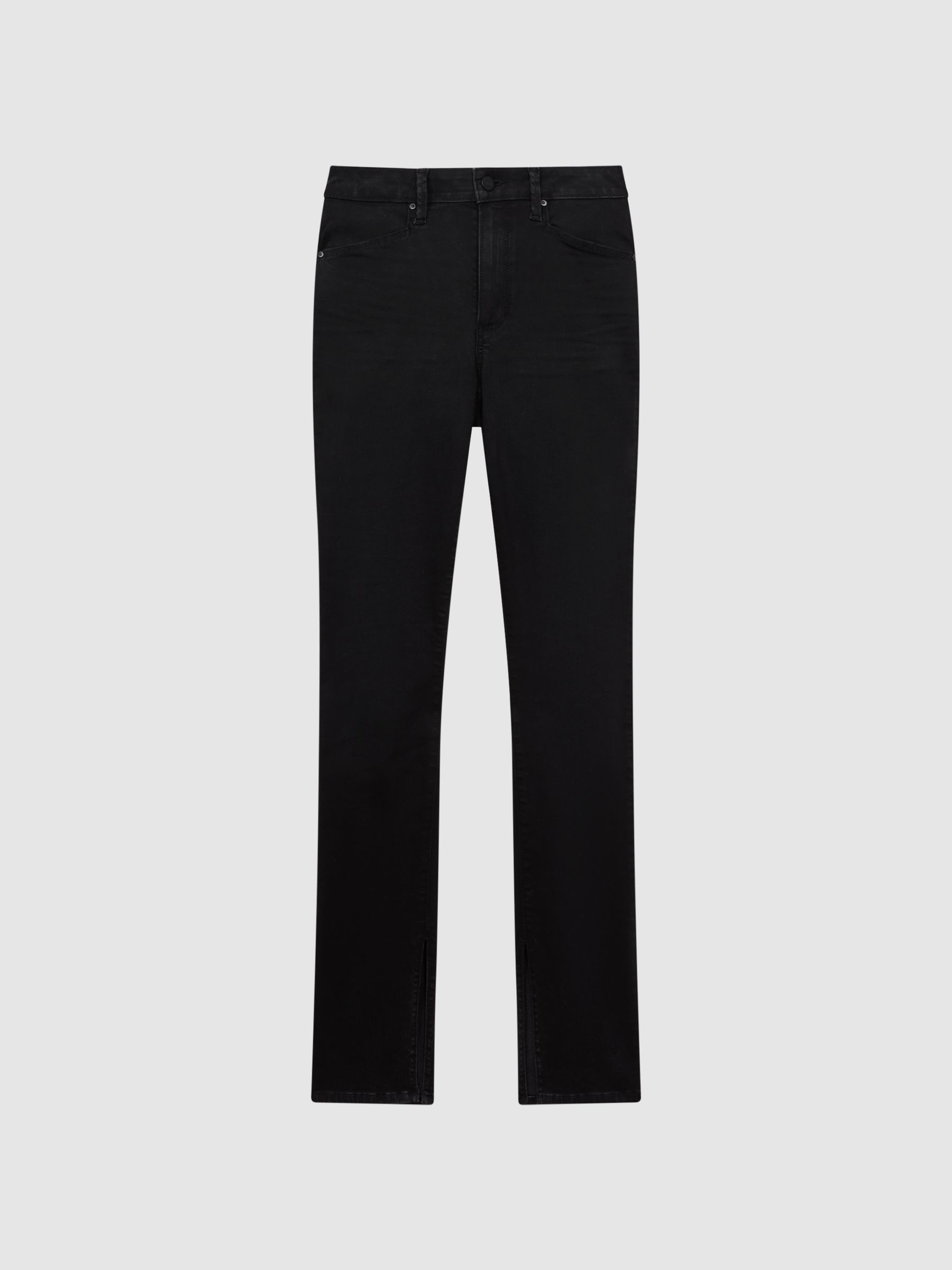 Paige Slim Fit Split Hem Jeans in Slater - Image 2 of 6