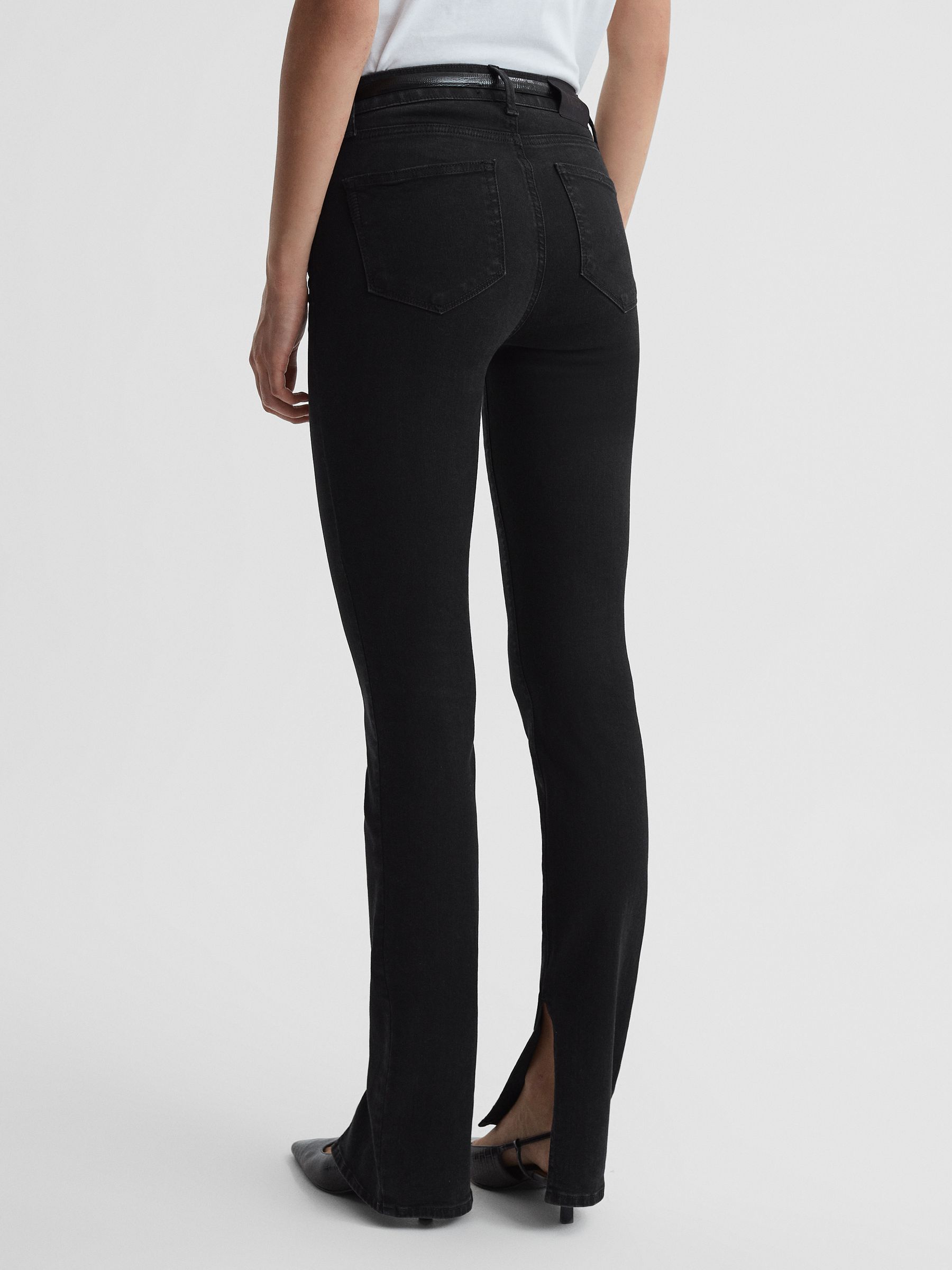 Paige Slim Fit Split Hem Jeans in Slater - Image 5 of 6