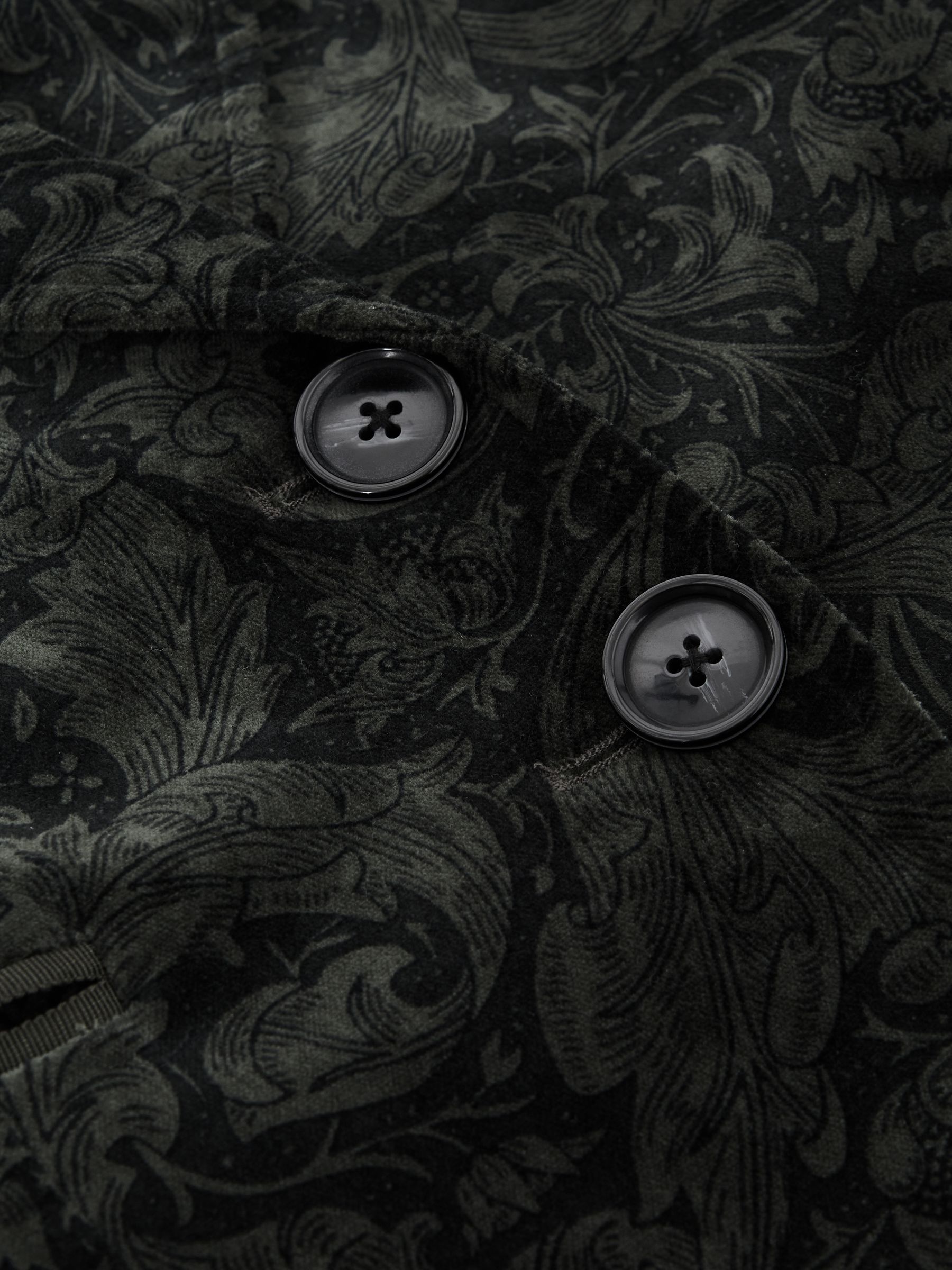 Paige Velvet Single Breasted Blazer in Dark Forest - Image 6 of 6