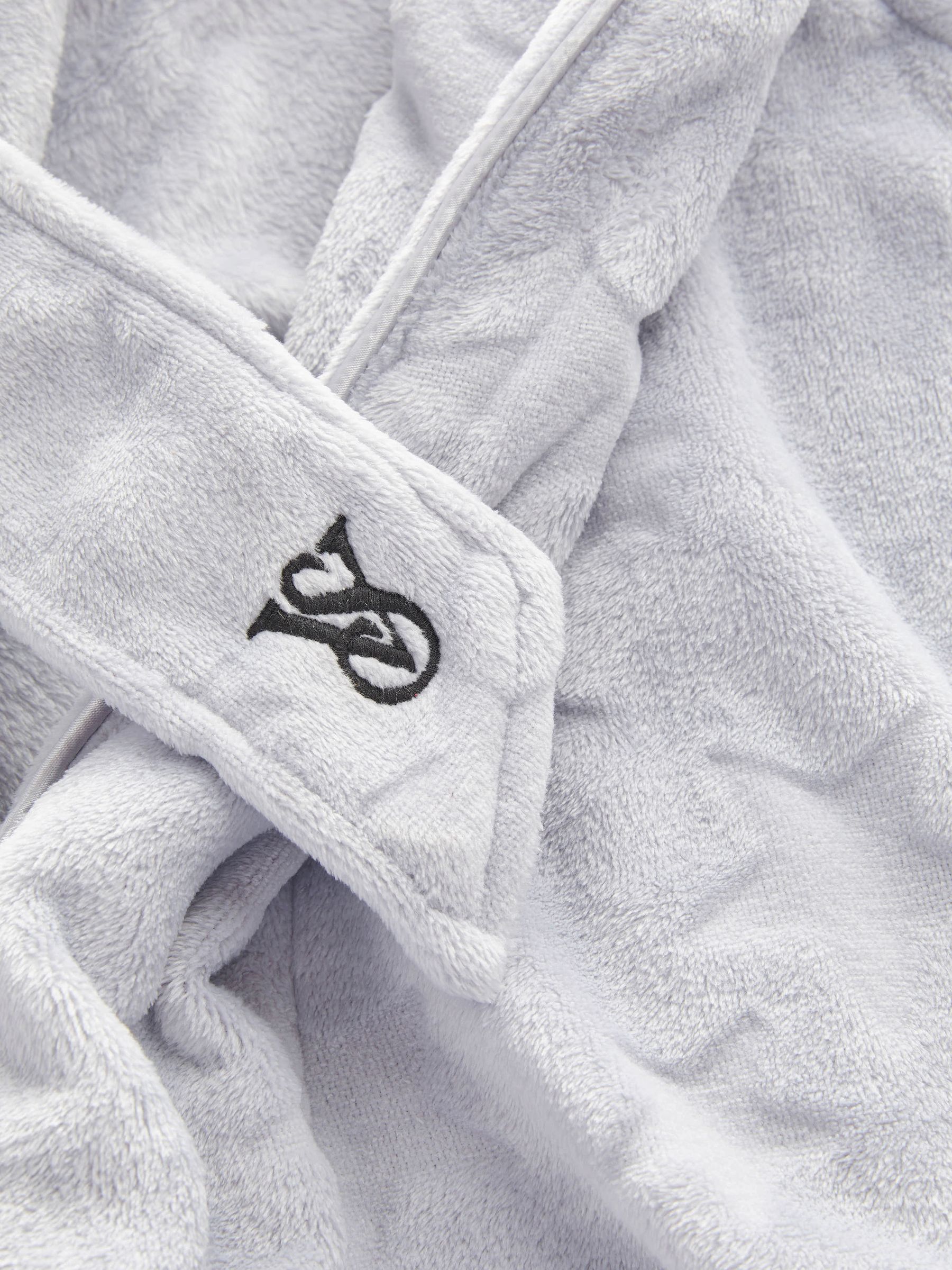 Flint Grey Star Jacquard Cosy Short Dressing Gown - Image 2 of 3