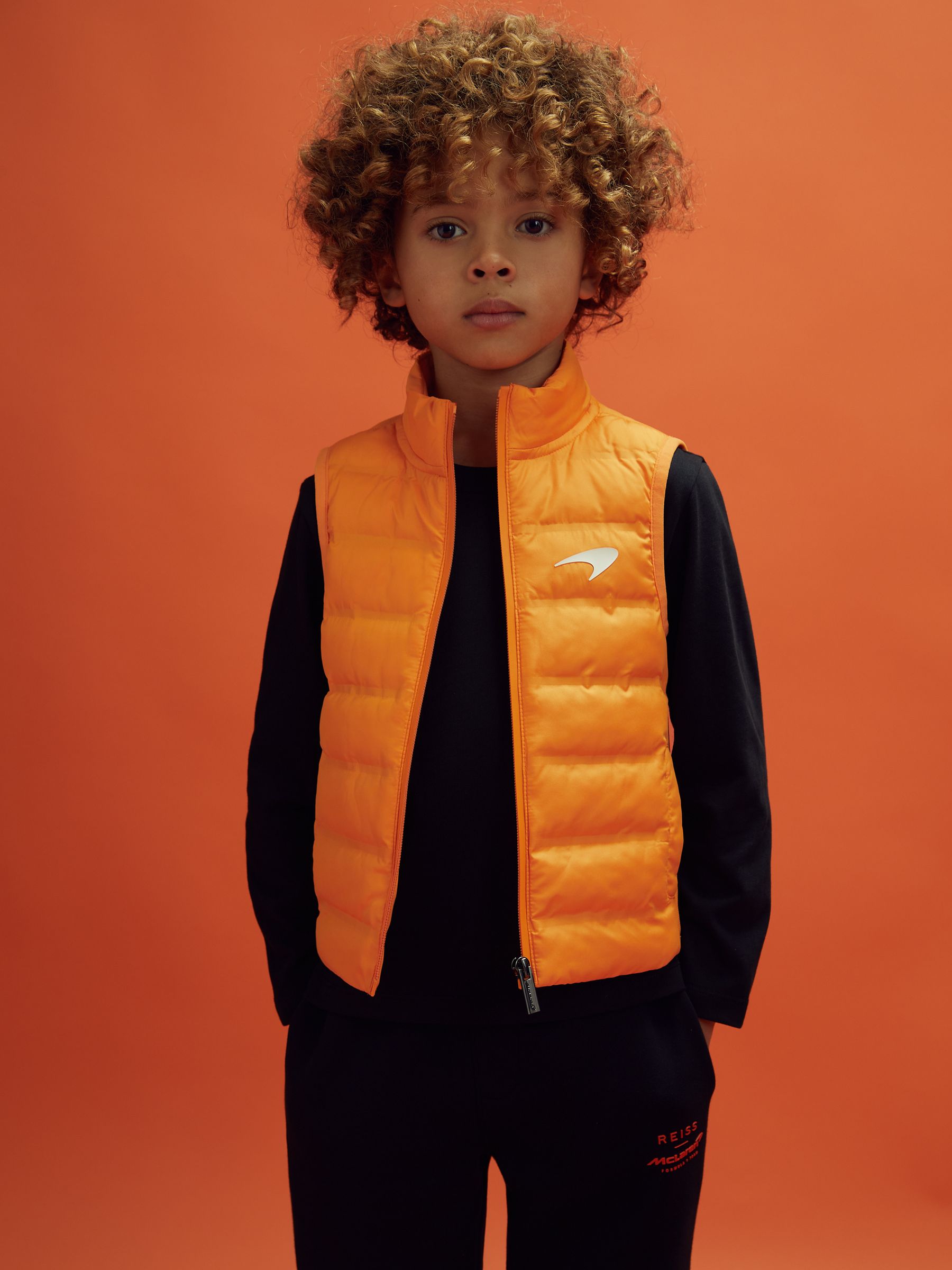9-13 yrs McLaren F1 Hybrid Quilt and Knit Gilet in Papaya - Image 1 of 12