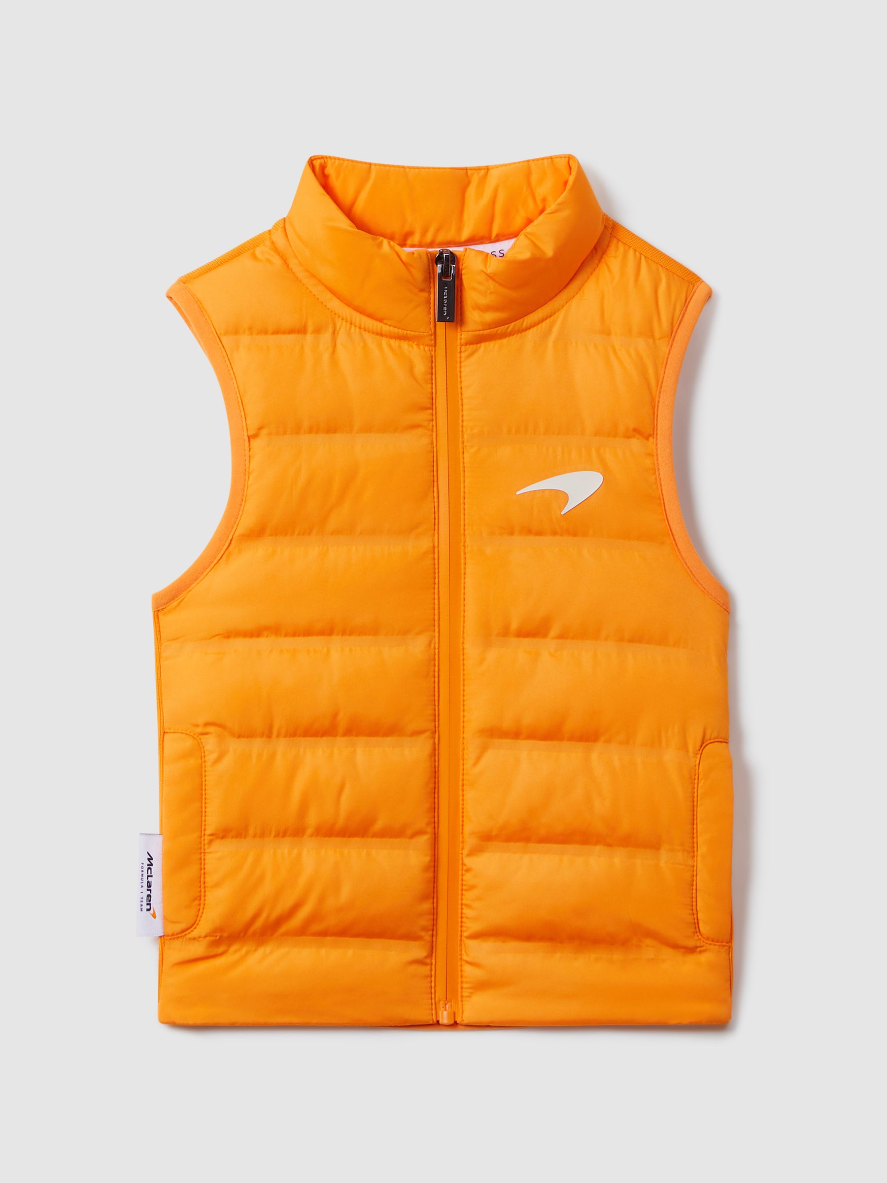 9-13 yrs McLaren F1 Hybrid Quilt and Knit Gilet in Papaya - Image 2 of 12