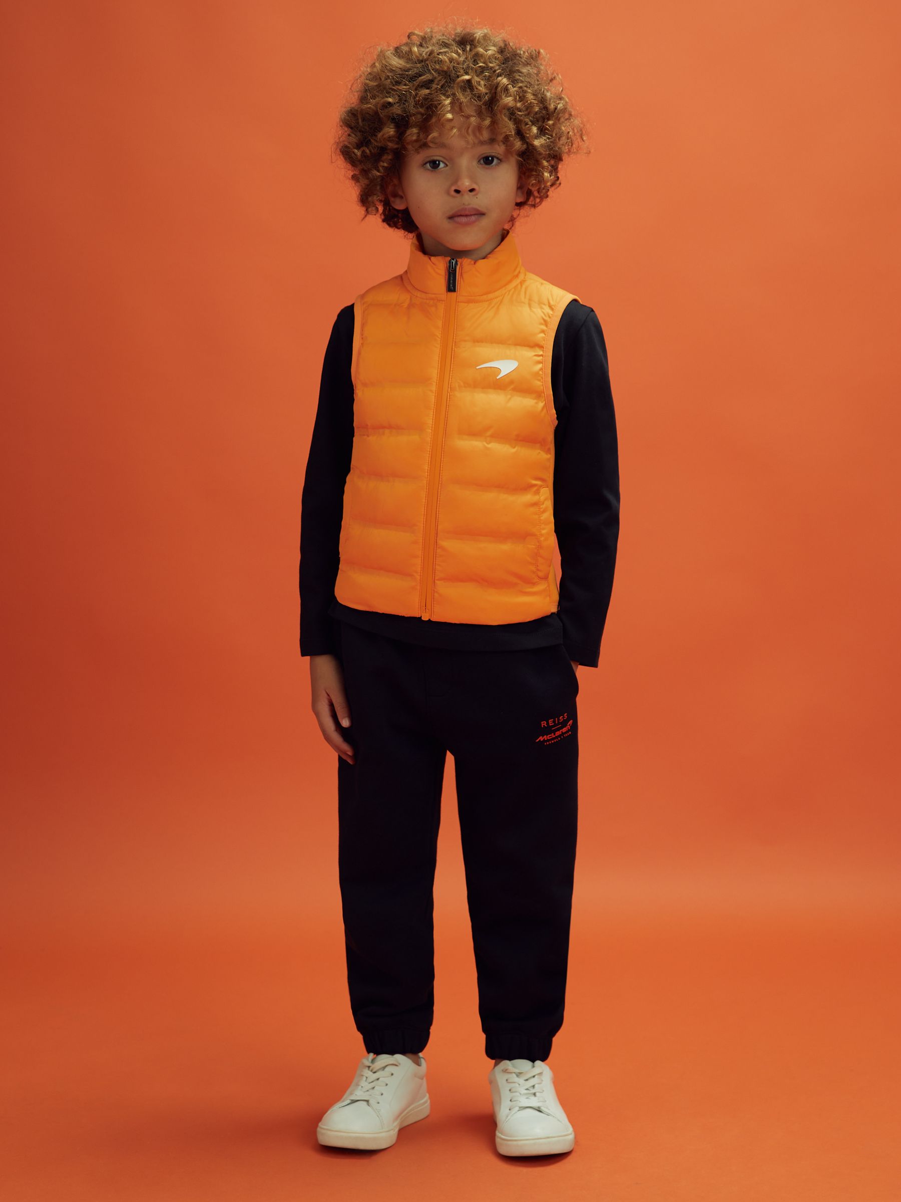 9-13 yrs McLaren F1 Hybrid Quilt and Knit Gilet in Papaya - Image 3 of 12