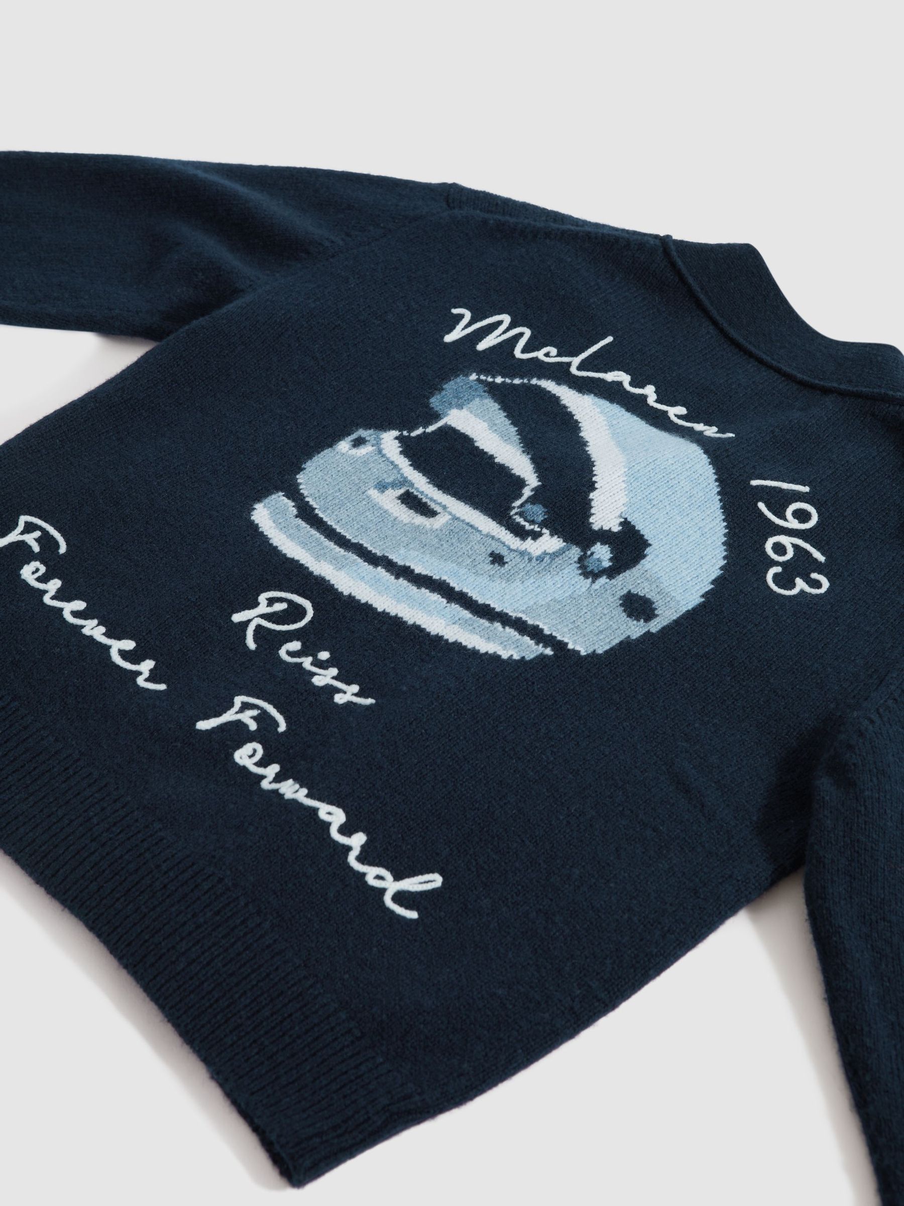 3-9 yrs McLaren F1 Intarsia Cardigan in Navy - Image 8 of 8