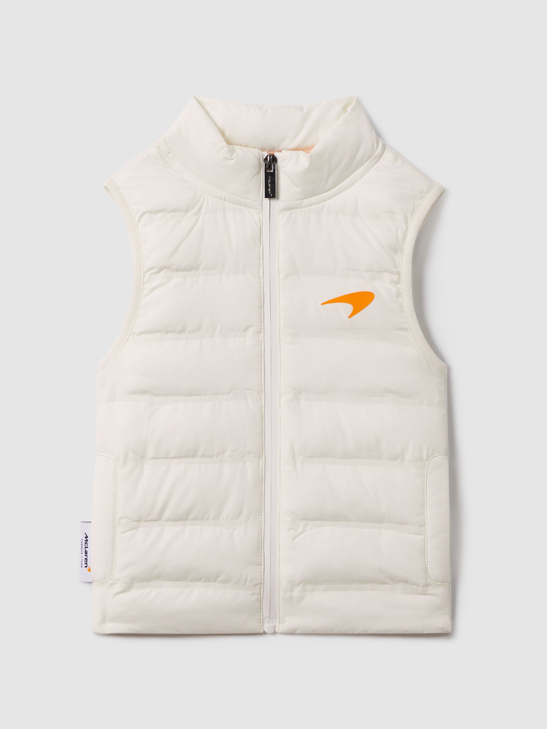 9-13 yrs McLaren F1 Hybrid Quilt and Knit Gilet in White - Image 2 of 12