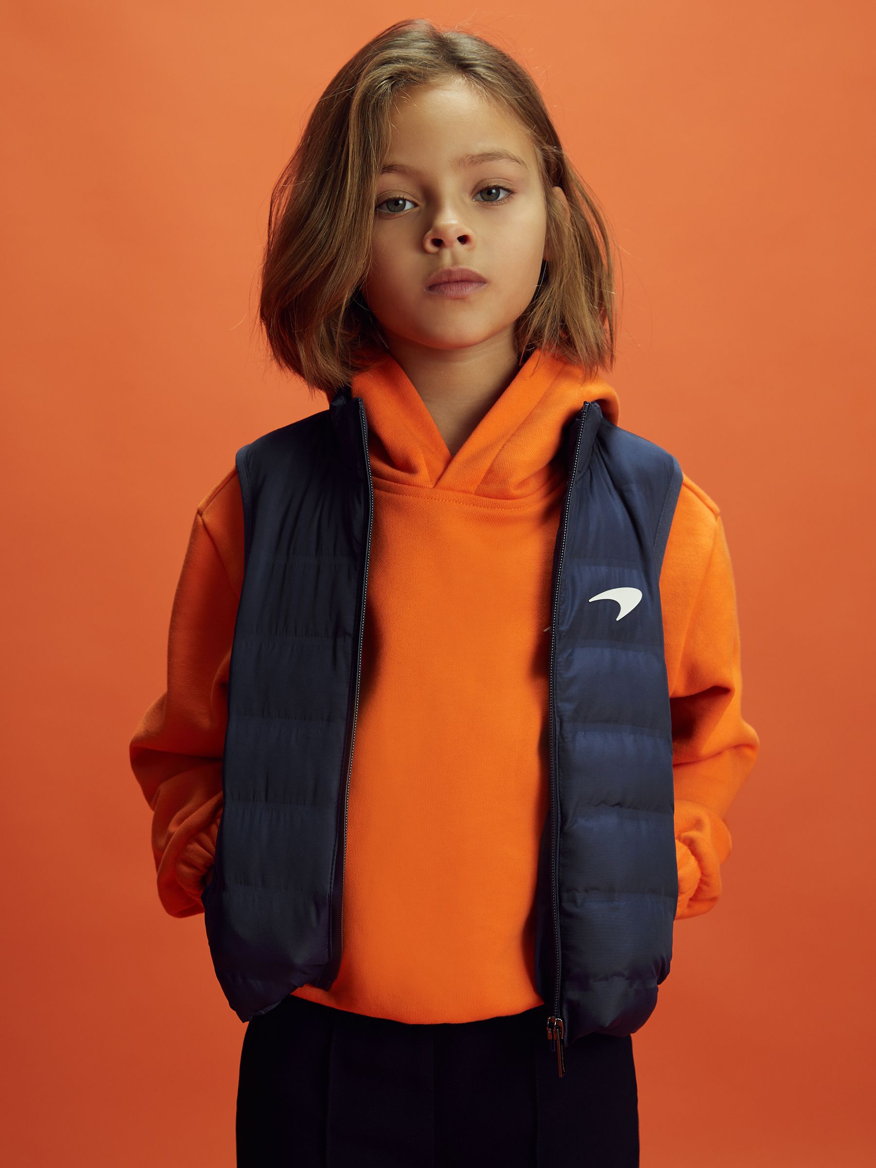 9-13 yrs McLaren F1 Hybrid Quilt and Knit Gilet in Airforce Blue - Image 1 of 12