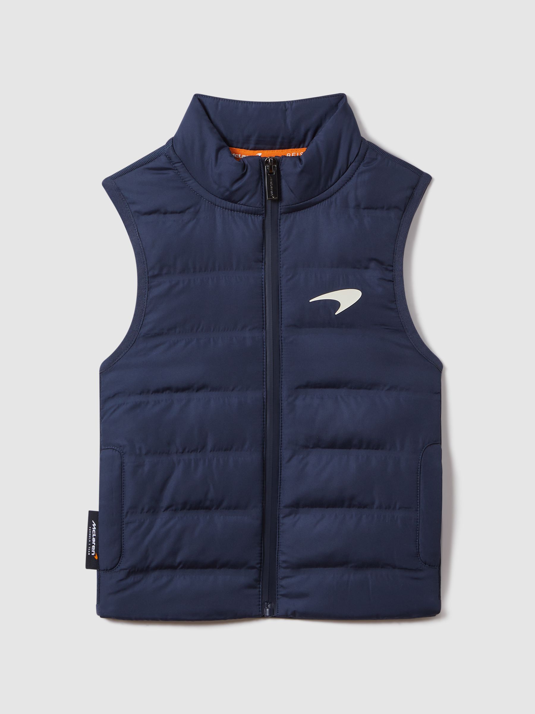 9-13 yrs McLaren F1 Hybrid Quilt and Knit Gilet in Airforce Blue - Image 2 of 12