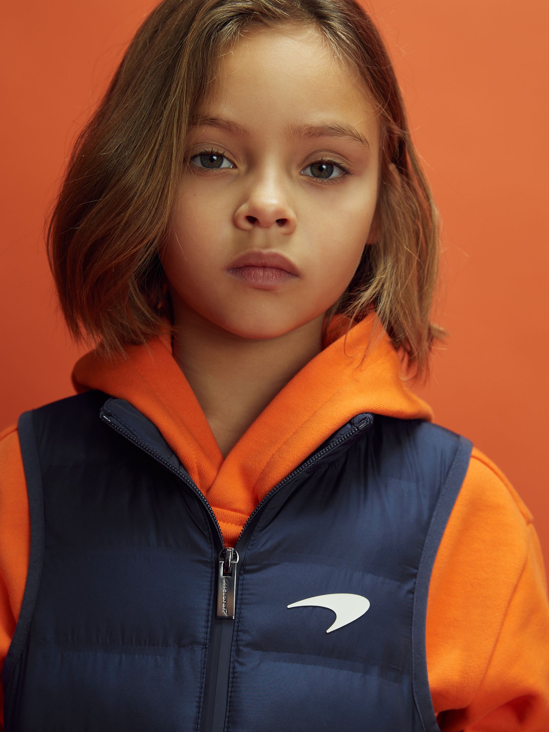 9-13 yrs McLaren F1 Hybrid Quilt and Knit Gilet in Airforce Blue - Image 3 of 12