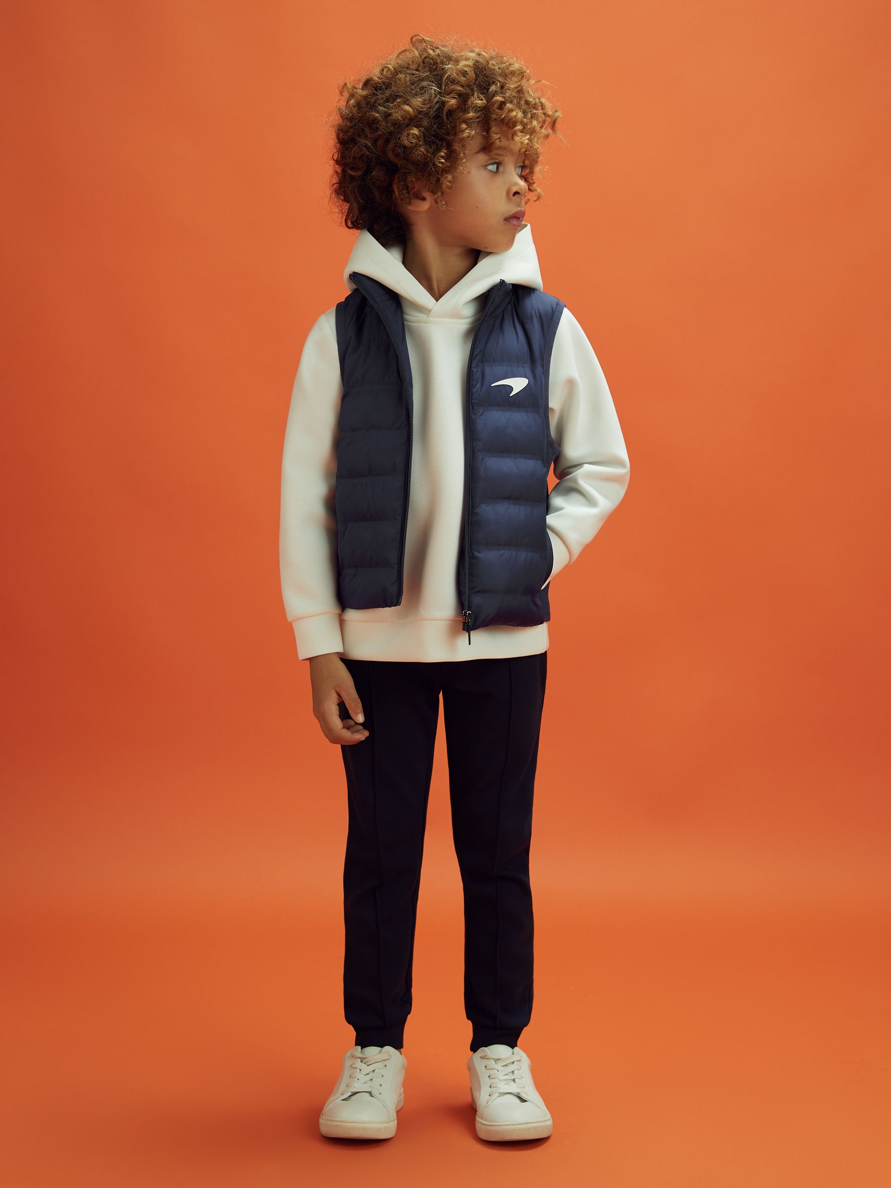 9-13 yrs McLaren F1 Hybrid Quilt and Knit Gilet in Airforce Blue - Image 6 of 12