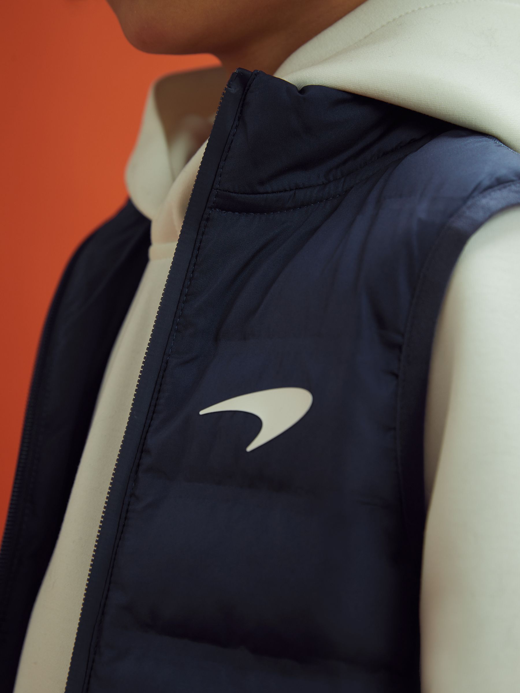 9-13 yrs McLaren F1 Hybrid Quilt and Knit Gilet in Airforce Blue - Image 9 of 12