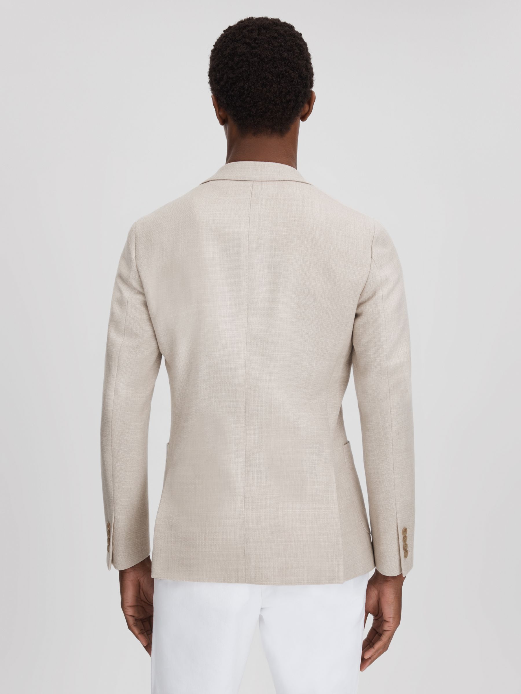 Attire Stone Slim Fit Textured Wool Blend Single Breasted Blazer - Image 5 of 6