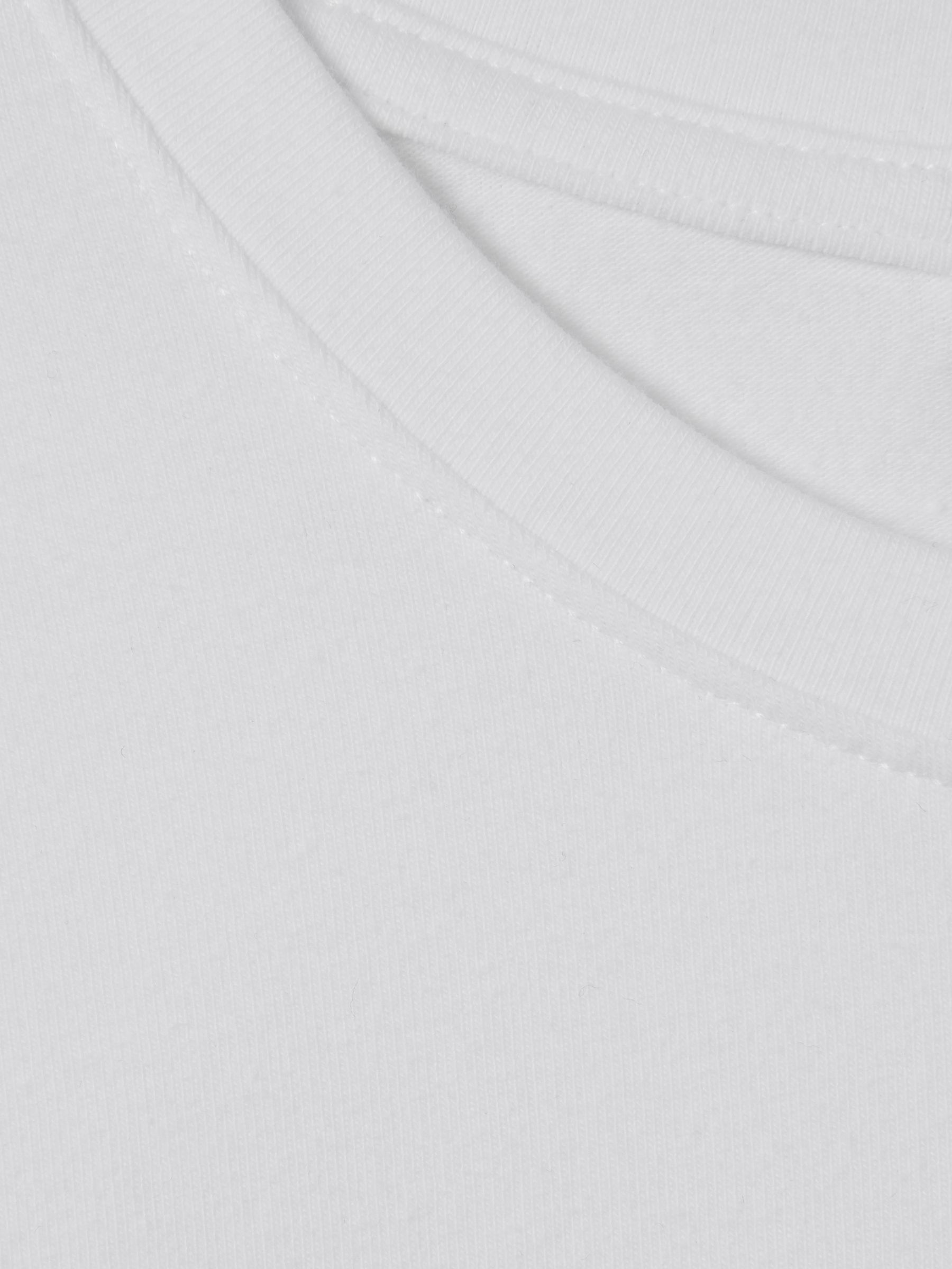 Cropped Cotton Crew Neck T-Shirt in White - Image 6 of 6
