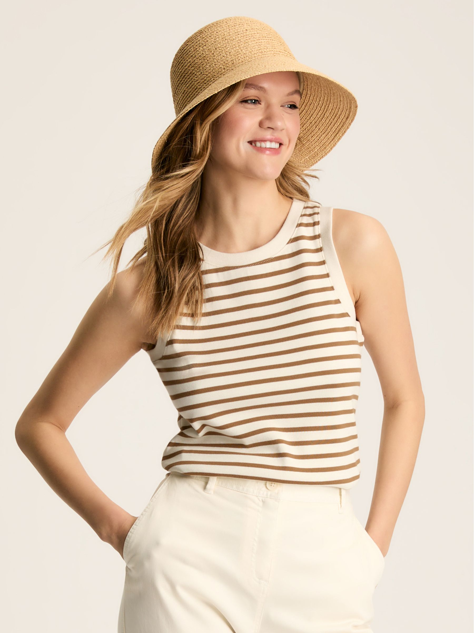 Harbour Cream & Tan Striped Jersey Vest - Image 1 of 7
