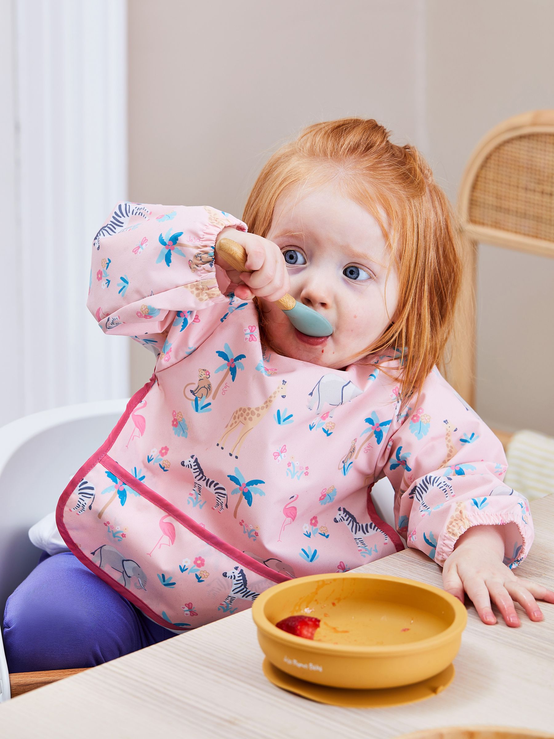 Pink Safari Deluxe Sleeved Bib - Image 1 of 4