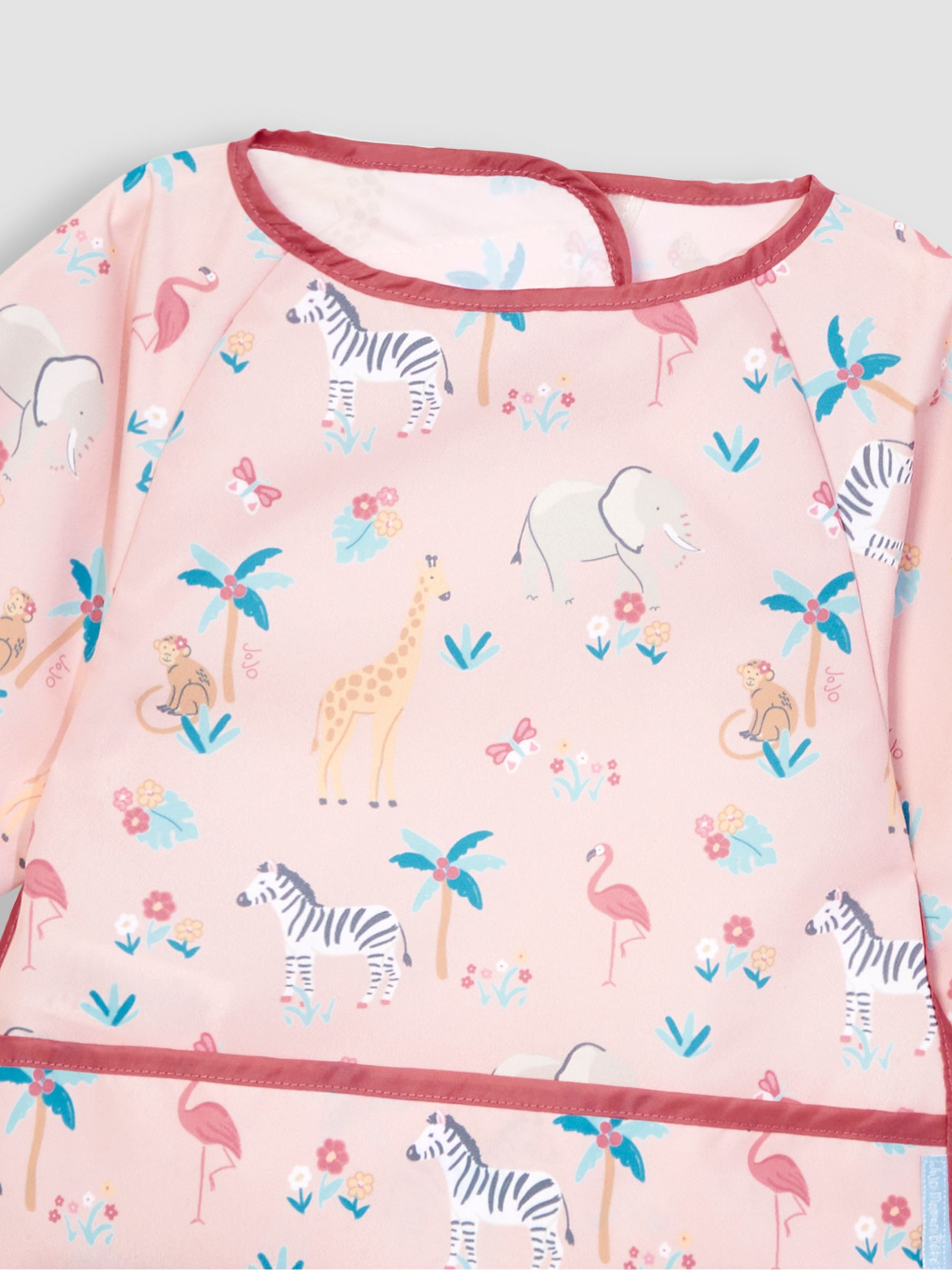 Pink Safari Deluxe Sleeved Bib - Image 4 of 4
