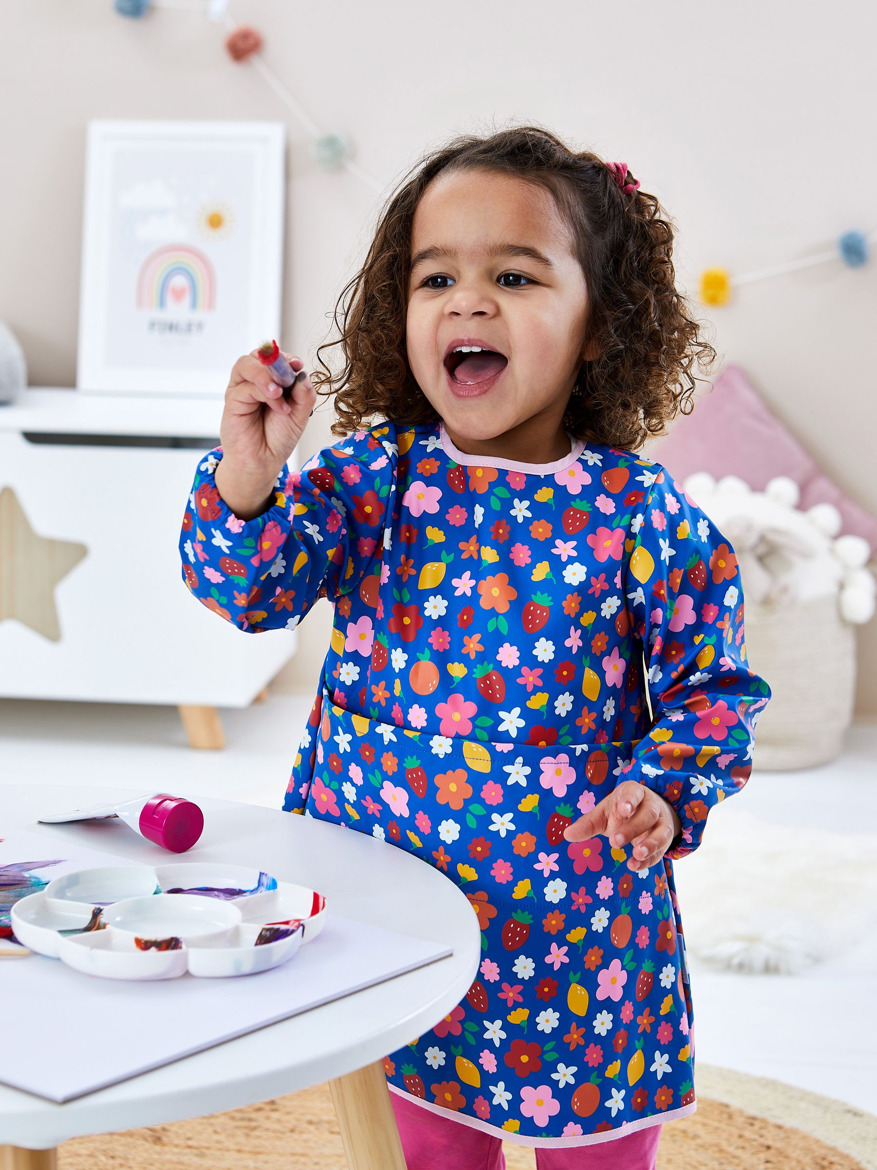 Blue Floral Multi-Purpose Coverall - Image 1 of 6